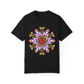 Hand-Drawn Mandala Art T-Shirt - 100% Ring-Spun Cotton - Garment-Dyed for Extra Comfort