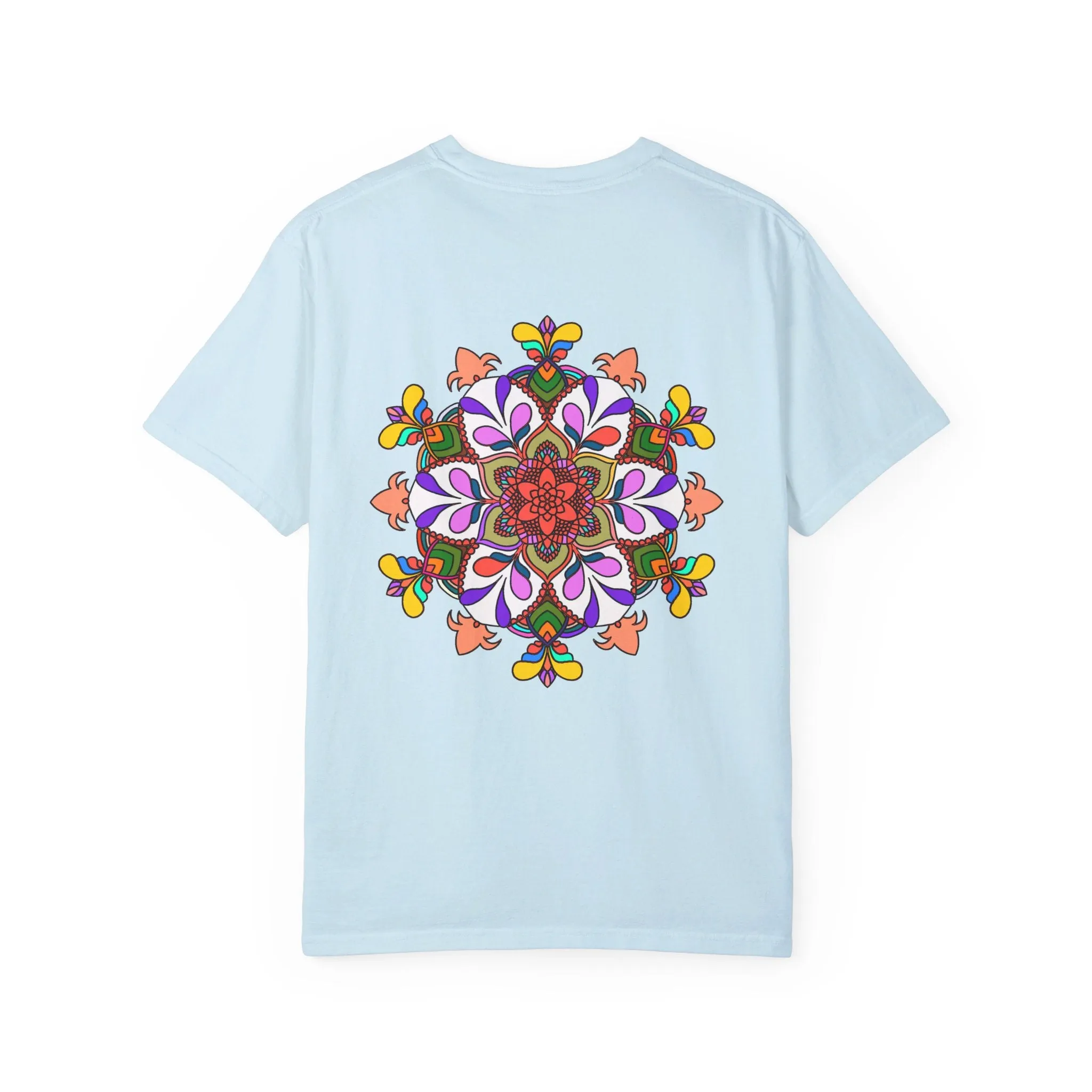 Hand-Drawn Mandala Art T-Shirt - 100% Ring-Spun Cotton - Garment-Dyed for Extra Comfort