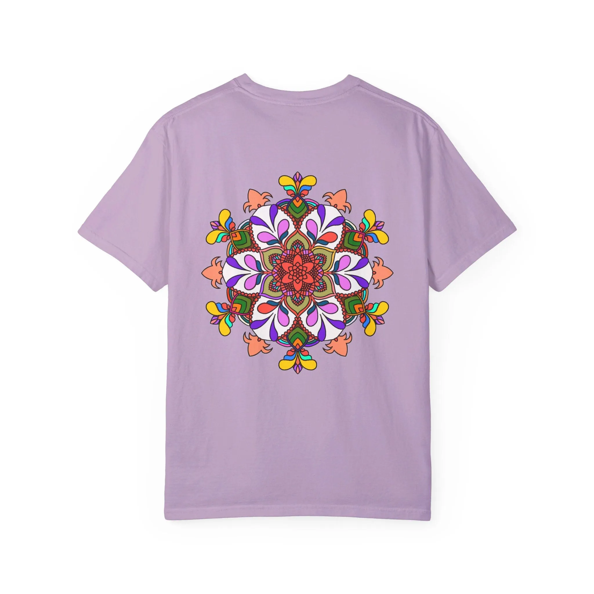 Hand-Drawn Mandala Art T-Shirt - 100% Ring-Spun Cotton - Garment-Dyed for Extra Comfort