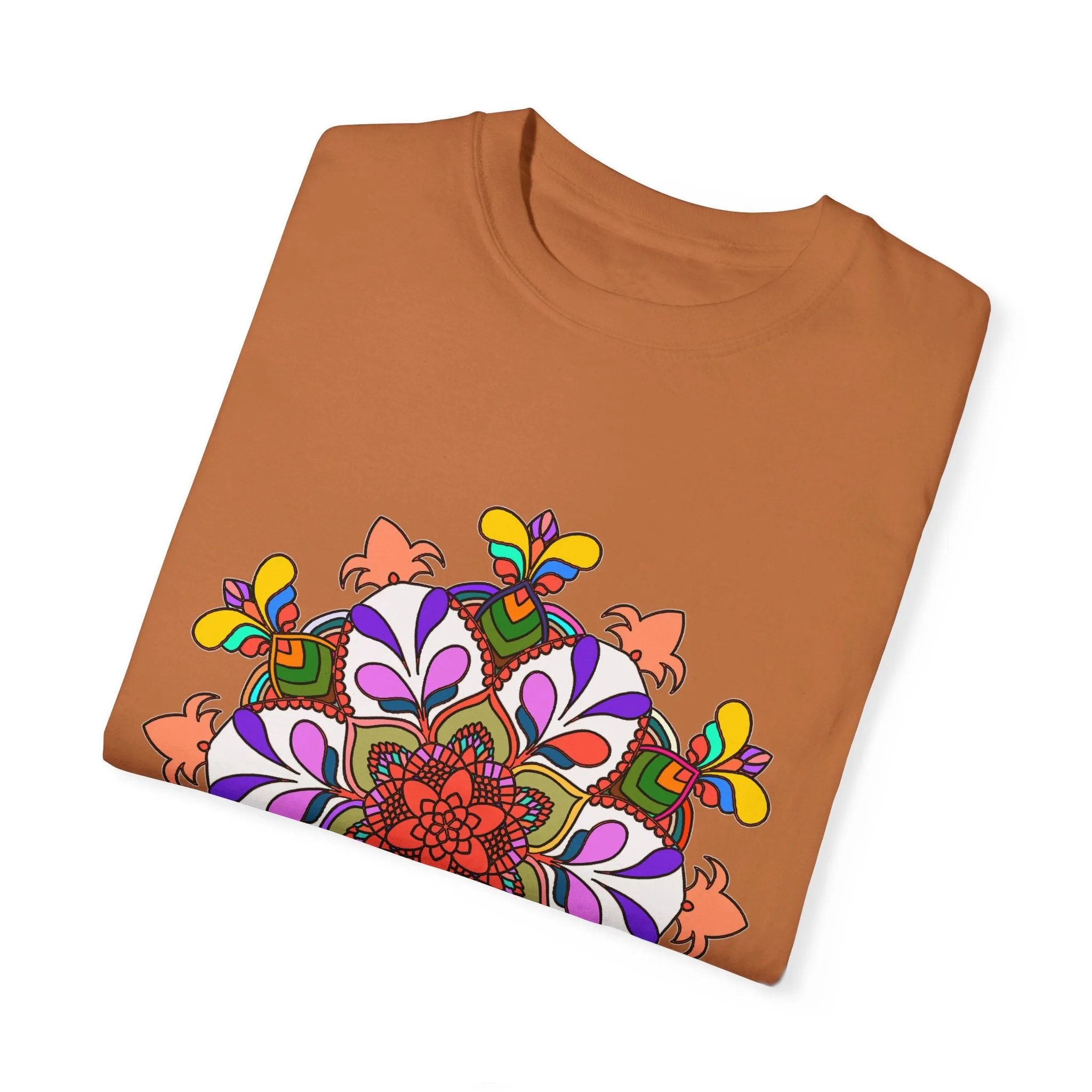 Hand-Drawn Mandala Art T-Shirt - 100% Ring-Spun Cotton - Garment-Dyed for Extra Comfort