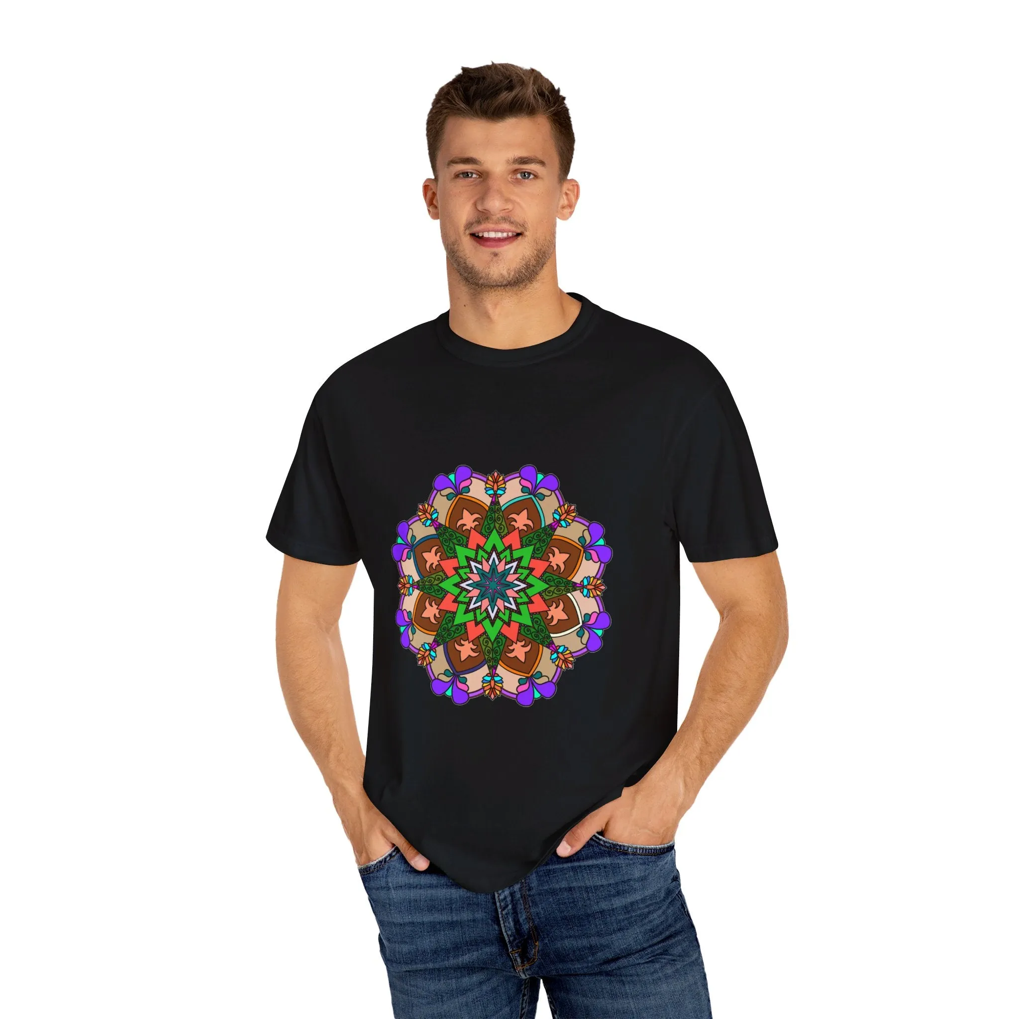 Hand-Drawn Mandala T-Shirt - 100% Cotton - Unisex