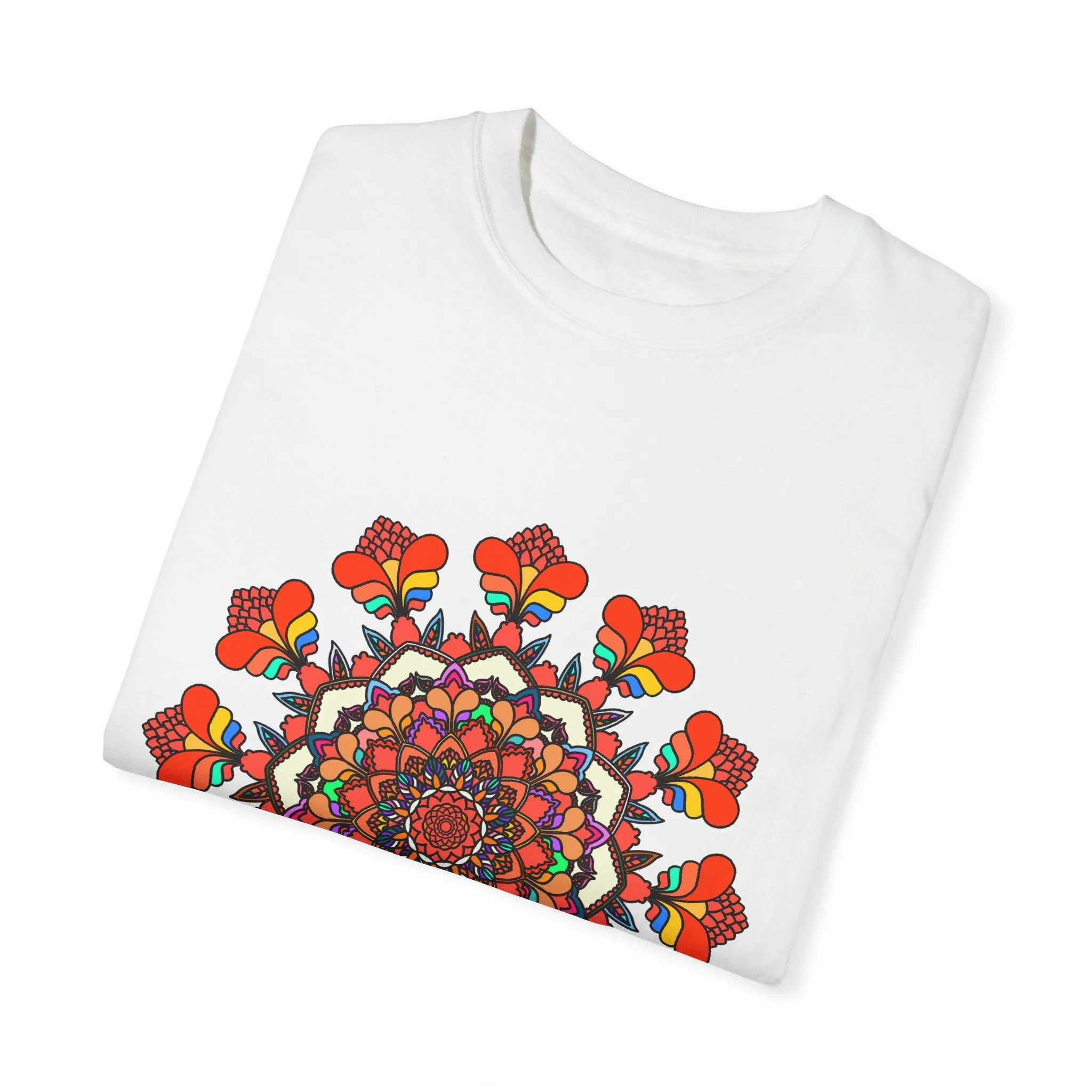 Handmade Mandala Design T-Shirt - 100% Cotton