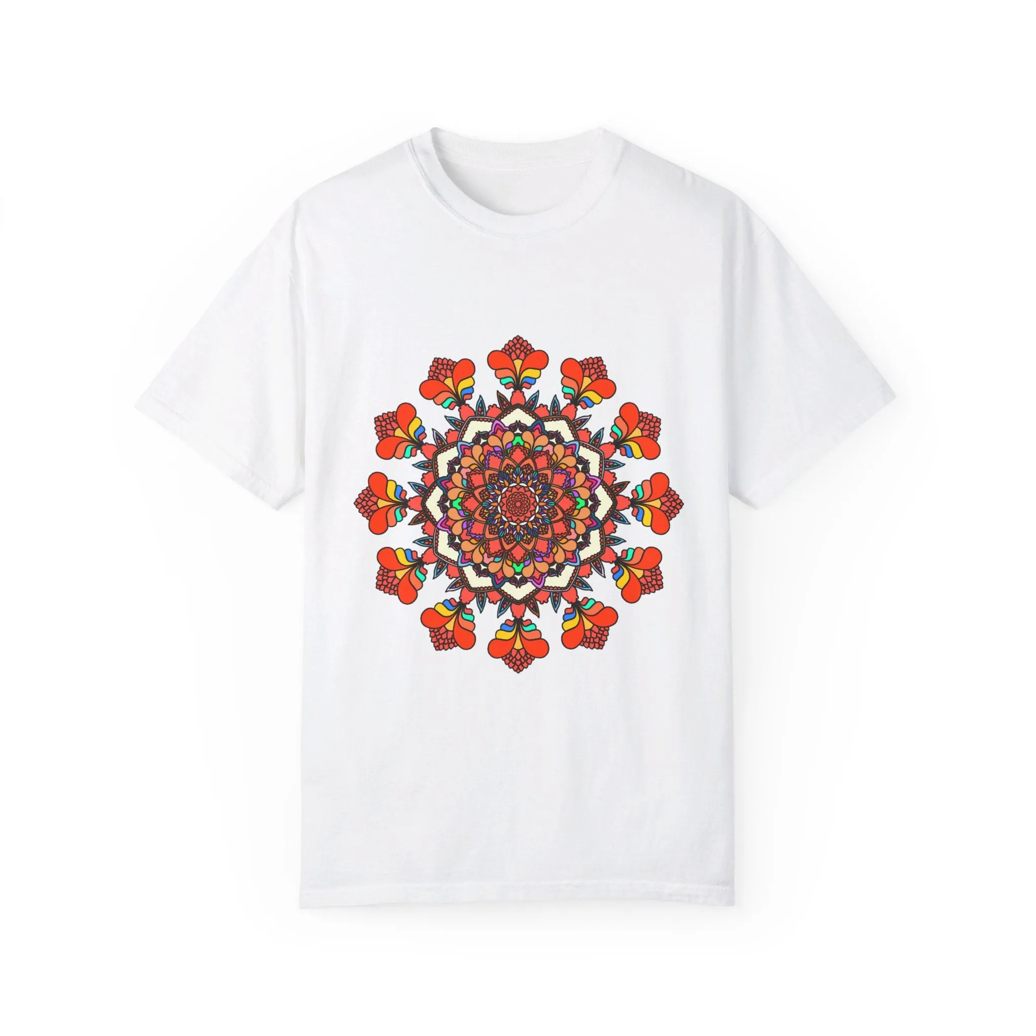 Handmade Mandala Design T-Shirt - 100% Cotton