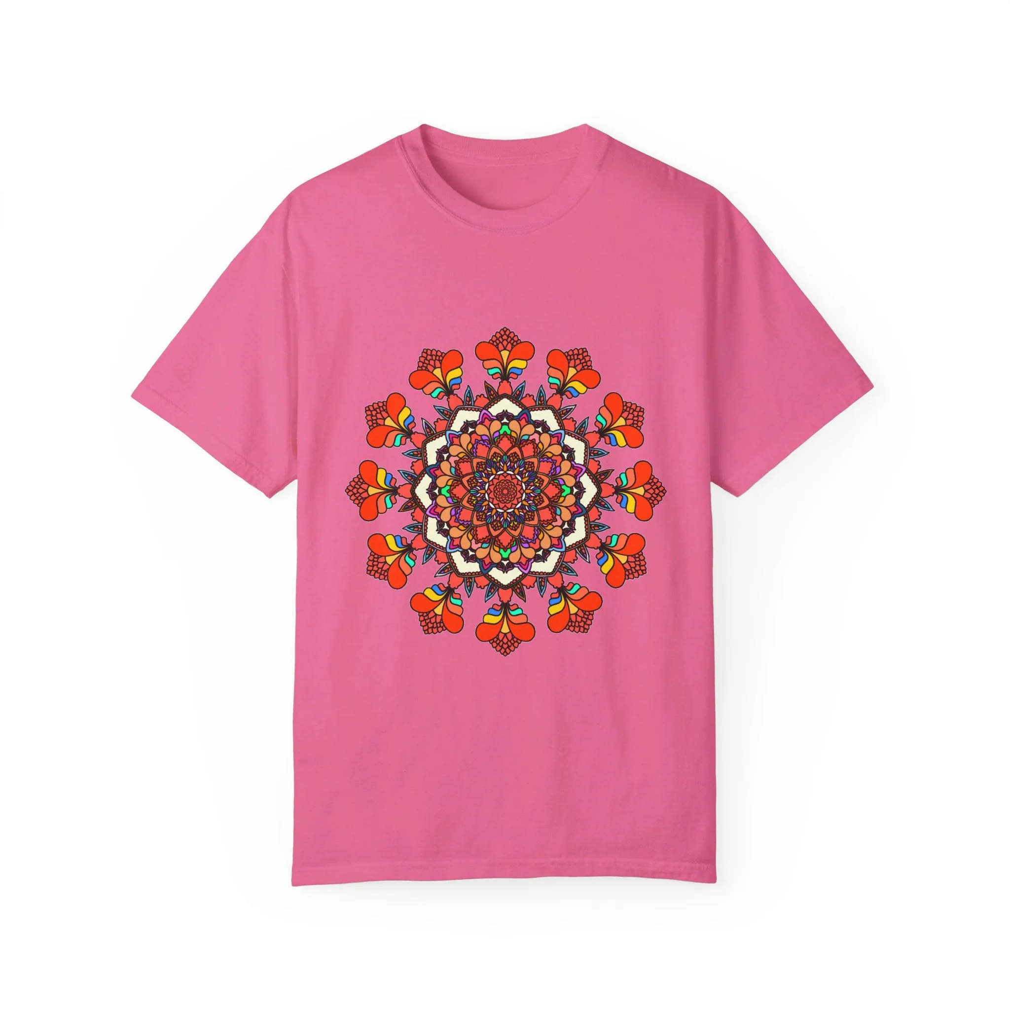 Handmade Mandala Design T-Shirt - 100% Cotton