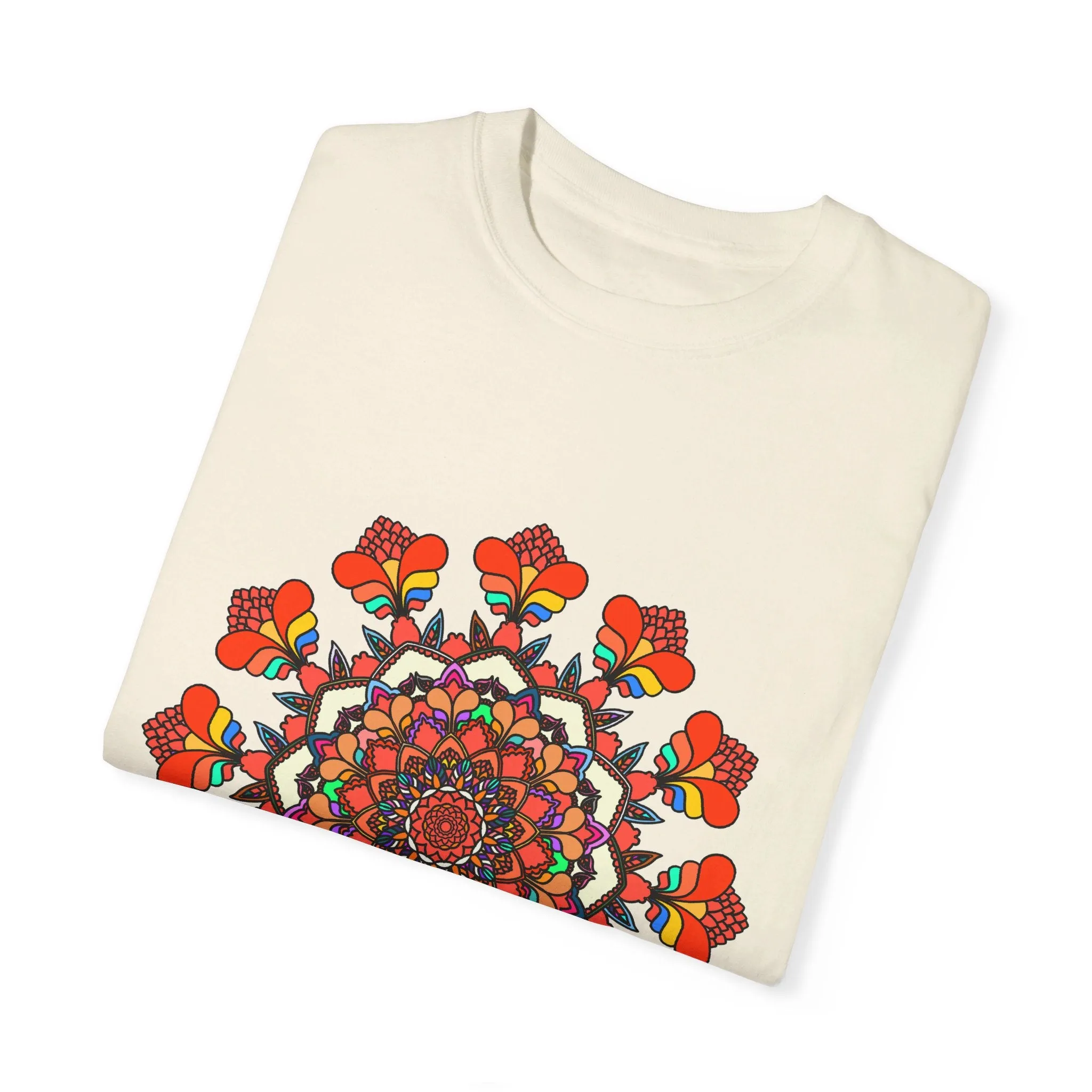 Handmade Mandala Design T-Shirt - 100% Cotton