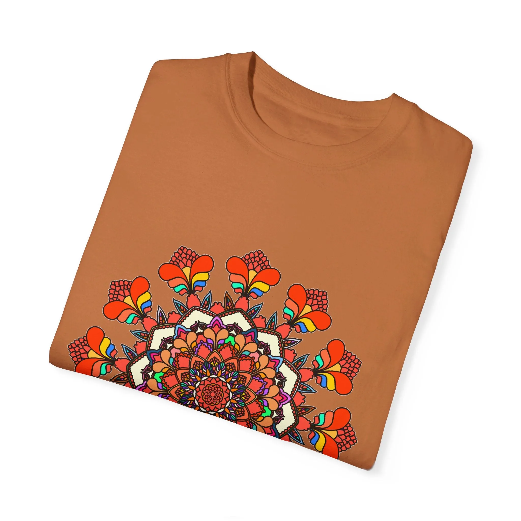 Handmade Mandala Design T-Shirt - 100% Cotton