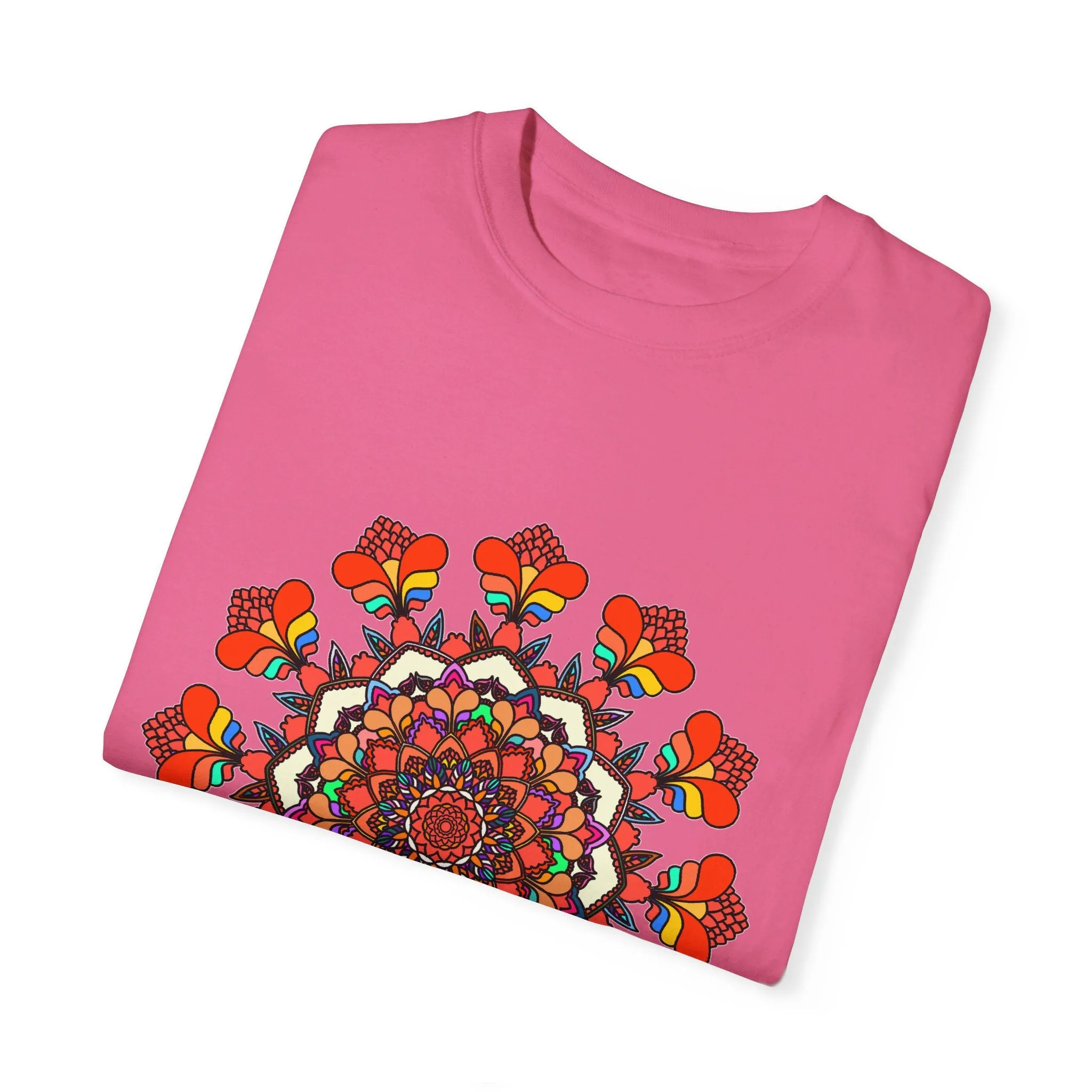 Handmade Mandala Design T-Shirt - 100% Cotton