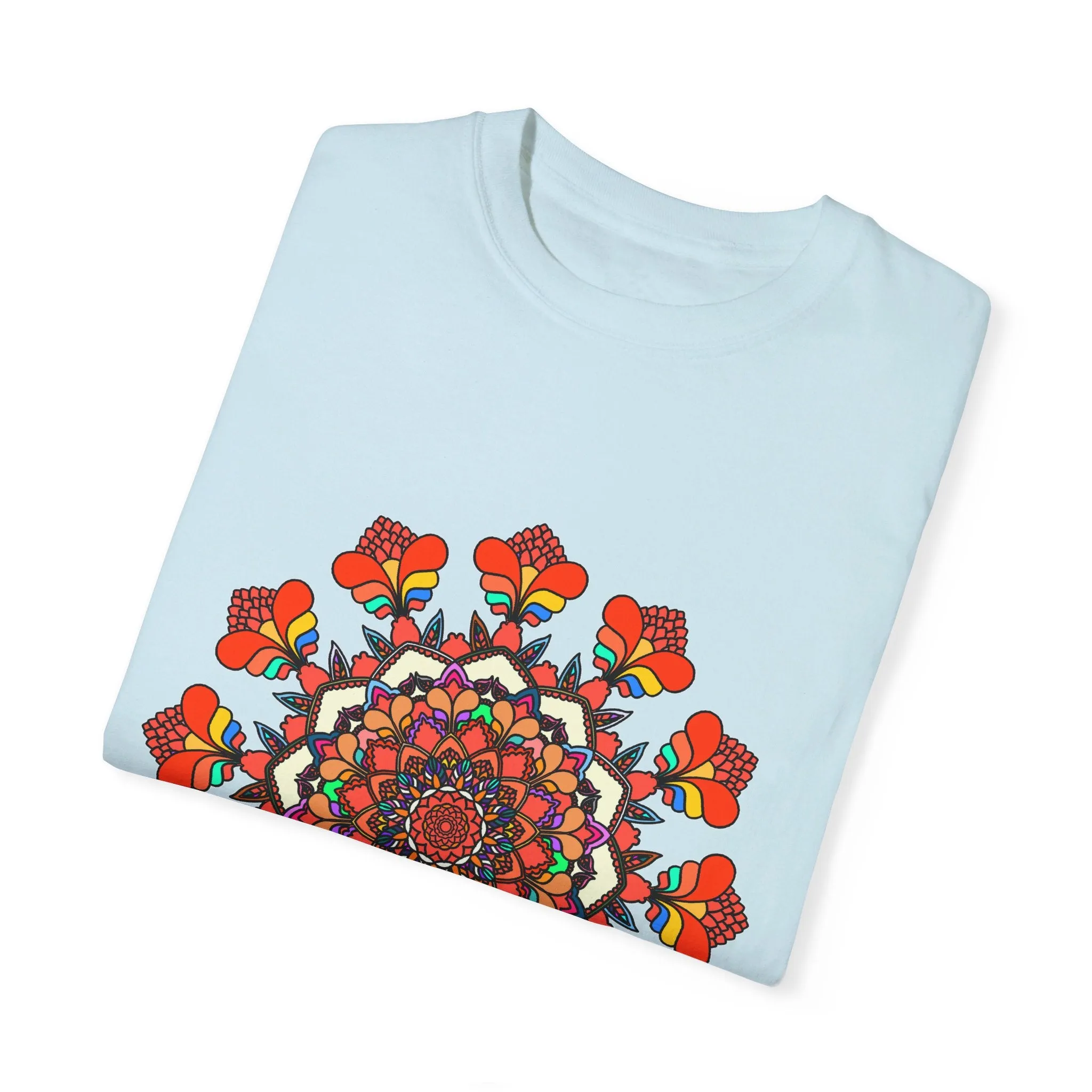 Handmade Mandala Design T-Shirt - 100% Cotton