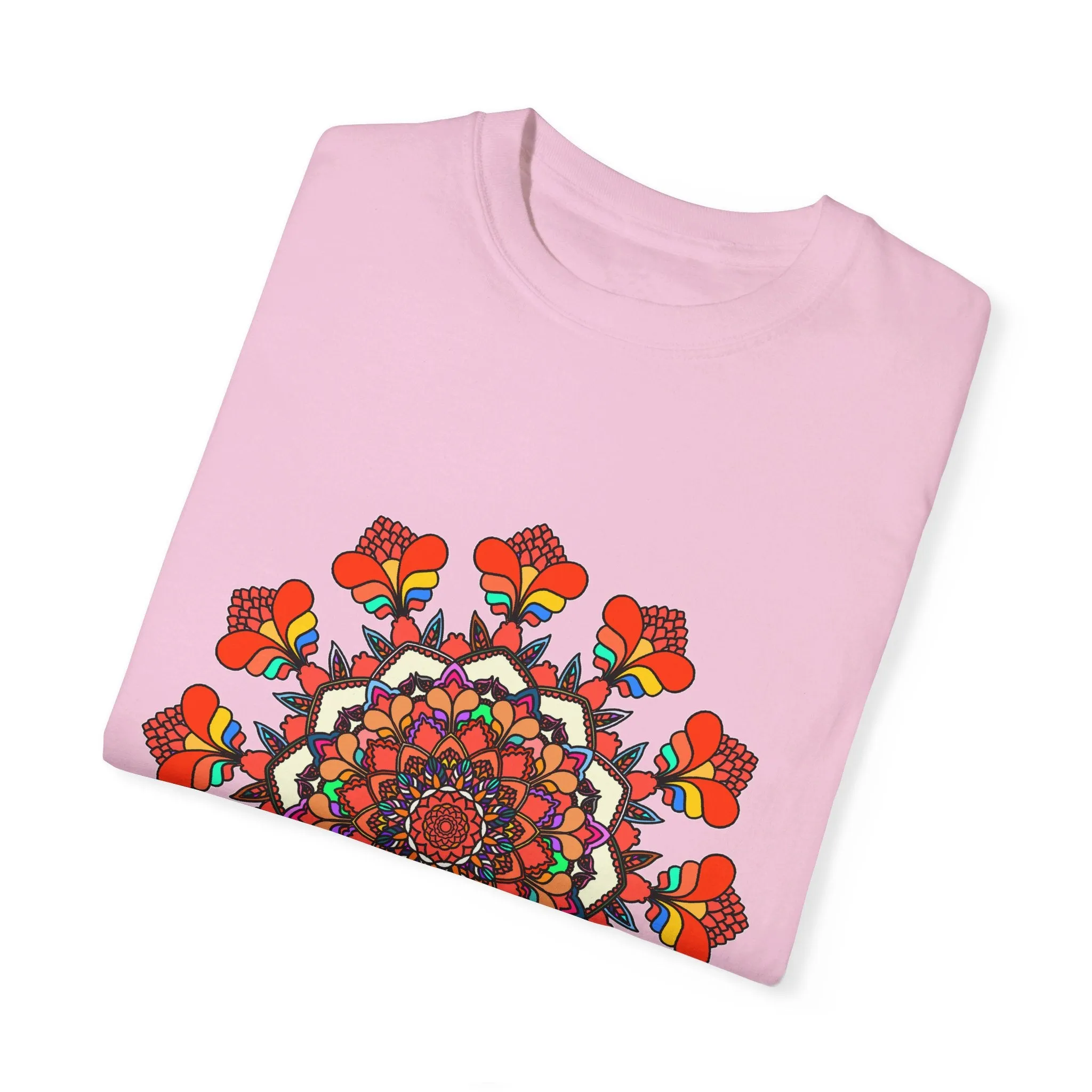 Handmade Mandala Design T-Shirt - 100% Cotton