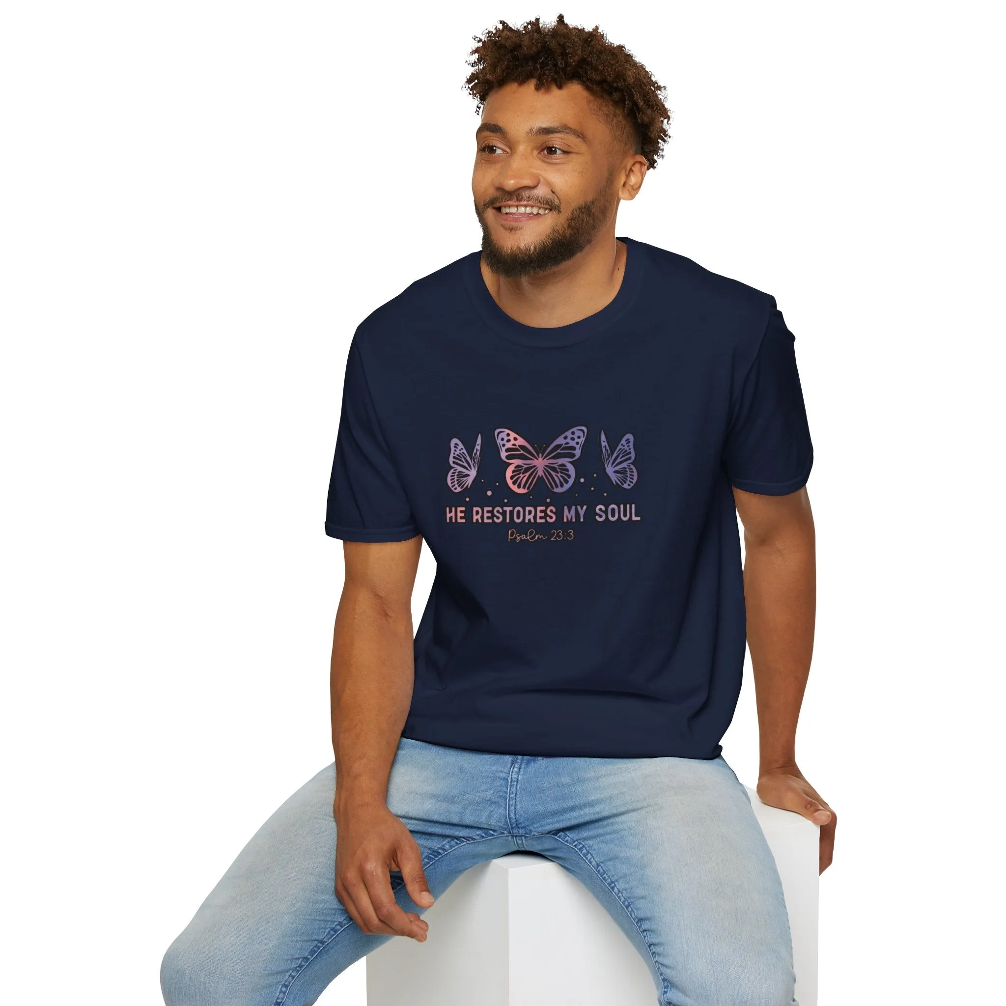 He Restores Faith Unisex Softstyle T-Shirt