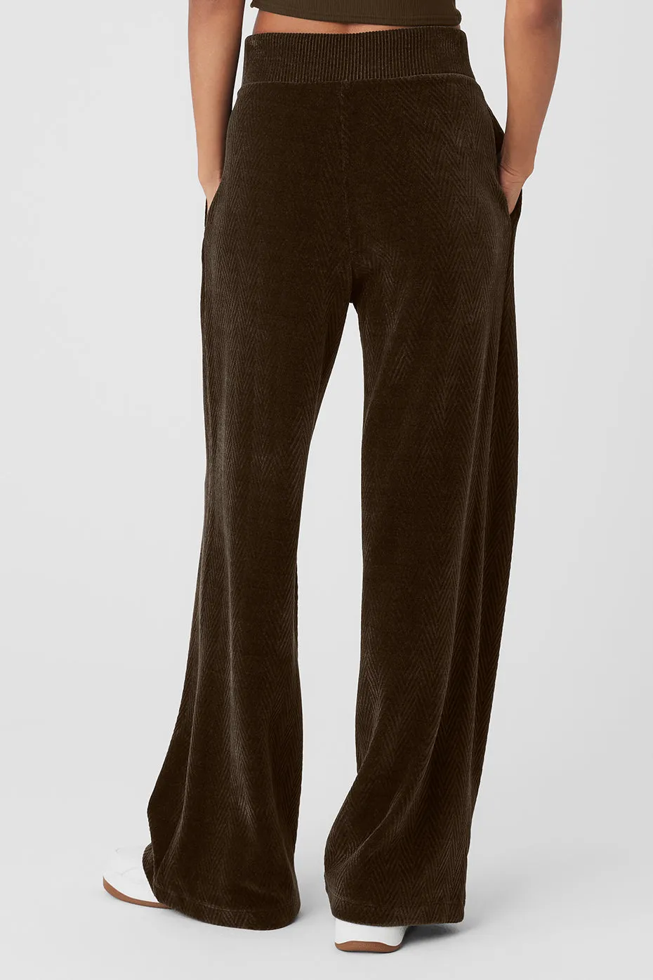 High-Waist Cozy Day Wide Leg Pant - Espresso