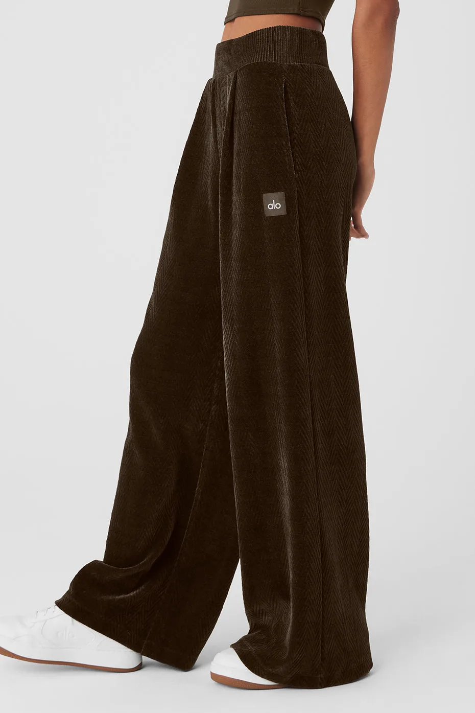 High-Waist Cozy Day Wide Leg Pant - Espresso