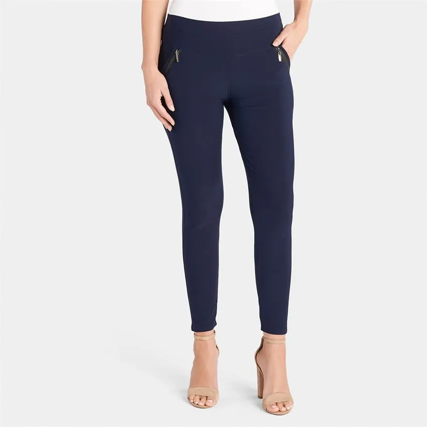 Jasmine Zip Pocket Leggings - Navy