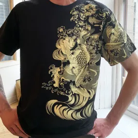 Koi Fish printed T-Shirt (Black)