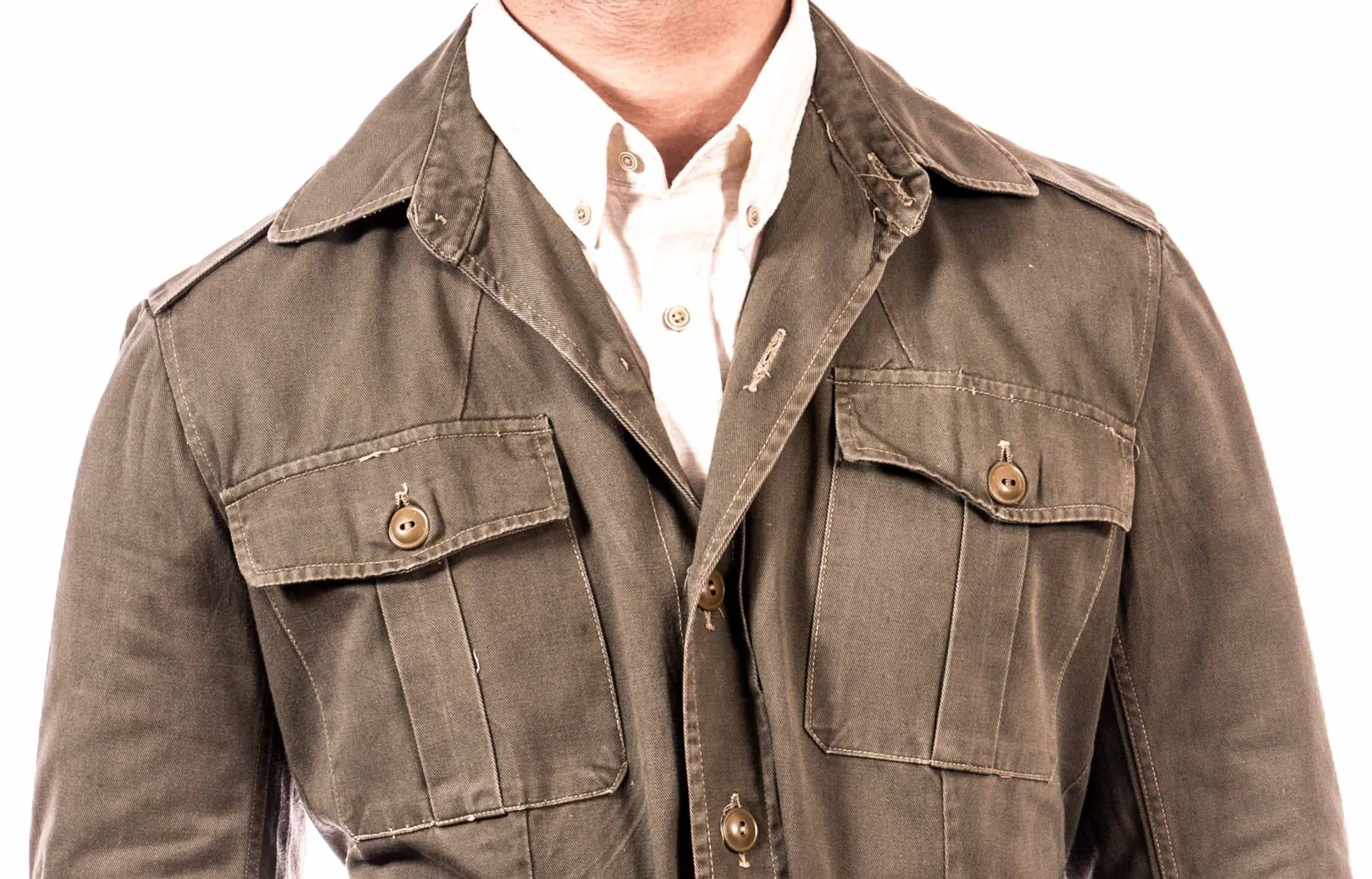 Korean War Era Canadian Army Olive Green Bush Safari Jacket