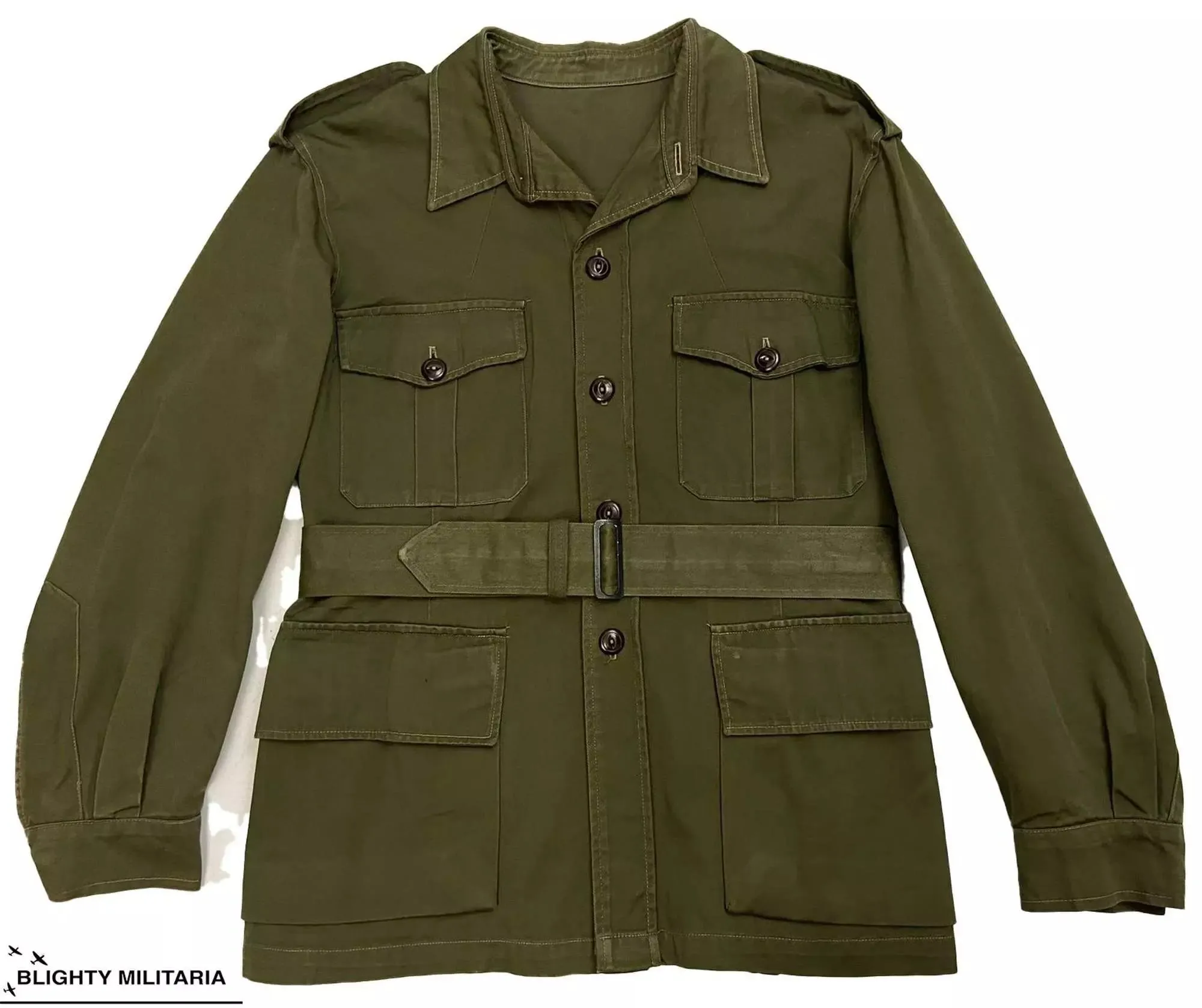 Korean War Era Canadian Army Olive Green Bush Safari Jacket