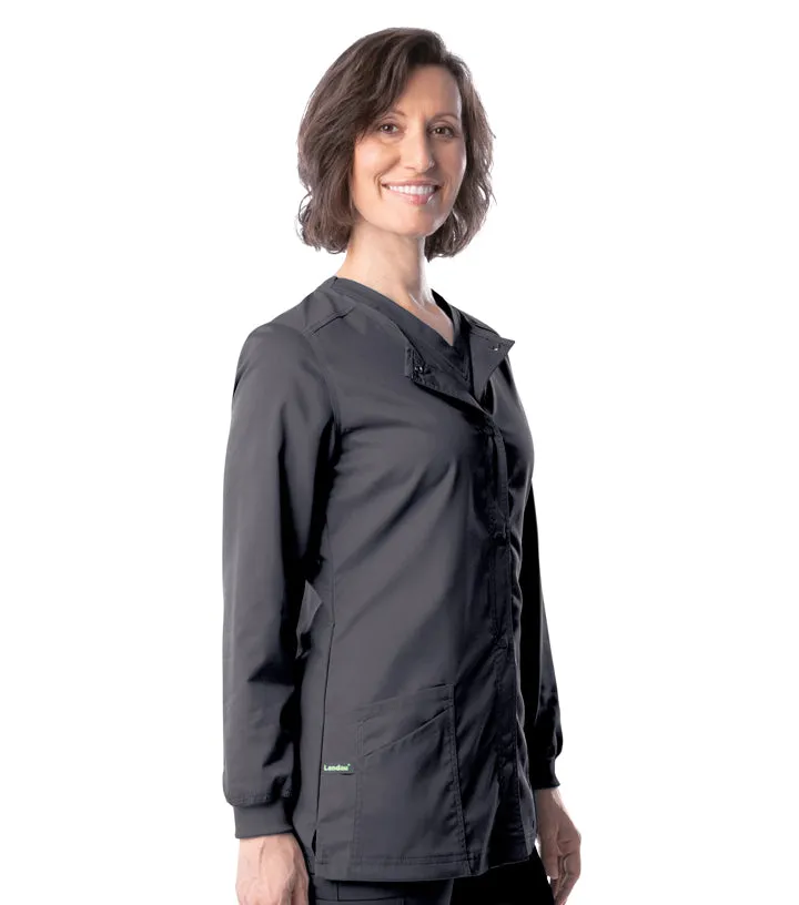 Landau Womens Crew Neck Warm Up Jacket