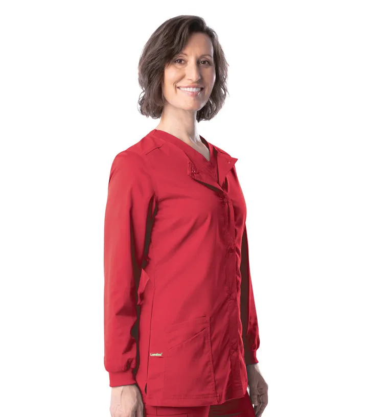 Landau Womens Crew Neck Warm Up Jacket