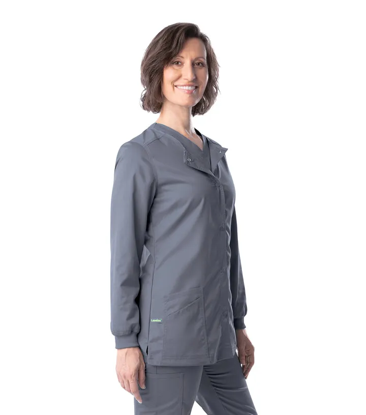 Landau Womens Crew Neck Warm Up Jacket