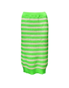 LAST PIECE - Daisy striped knitted skirt Green