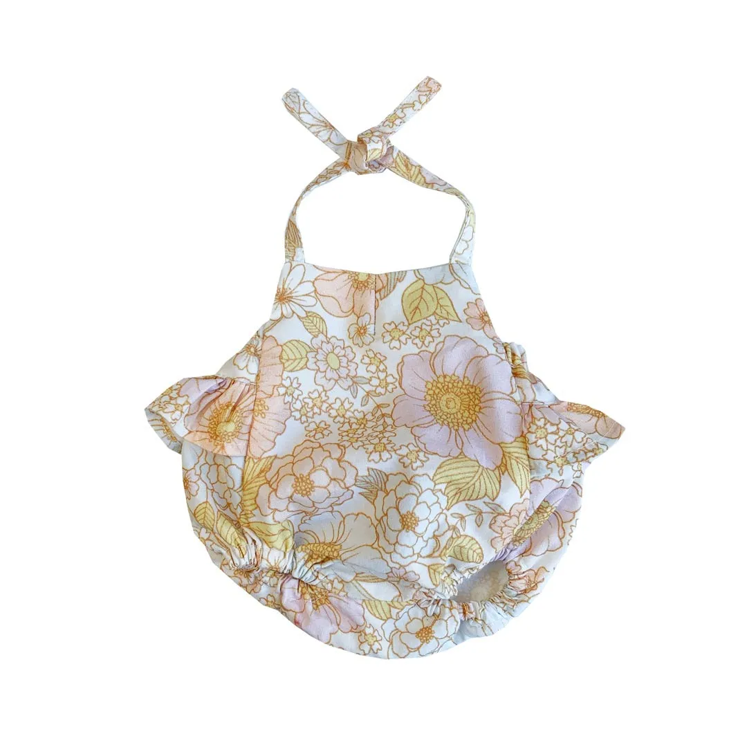 Lilac Poppies Ruffle halter