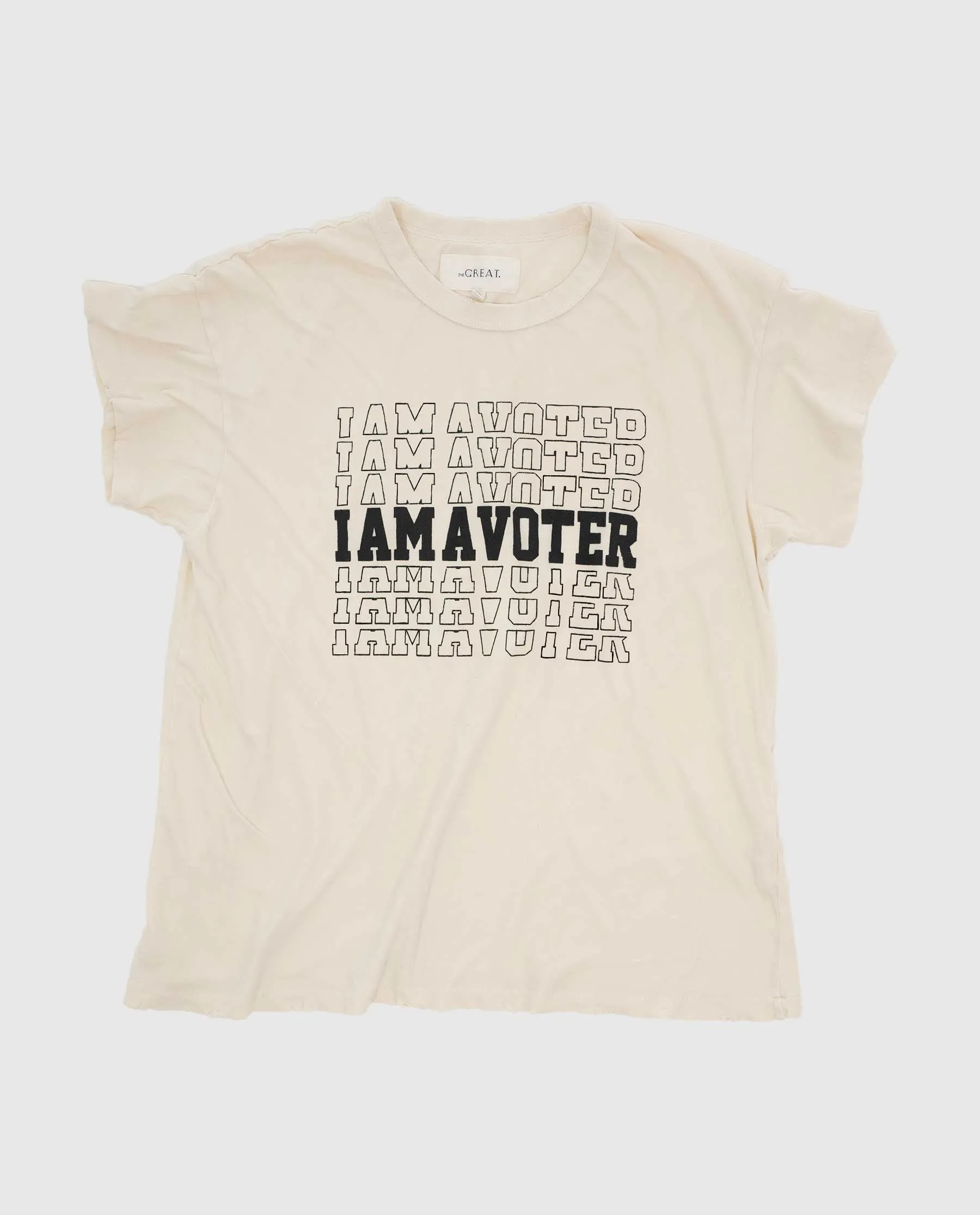 Limited Edition: The I Am A Voter Boxy Crew. -- Washed White