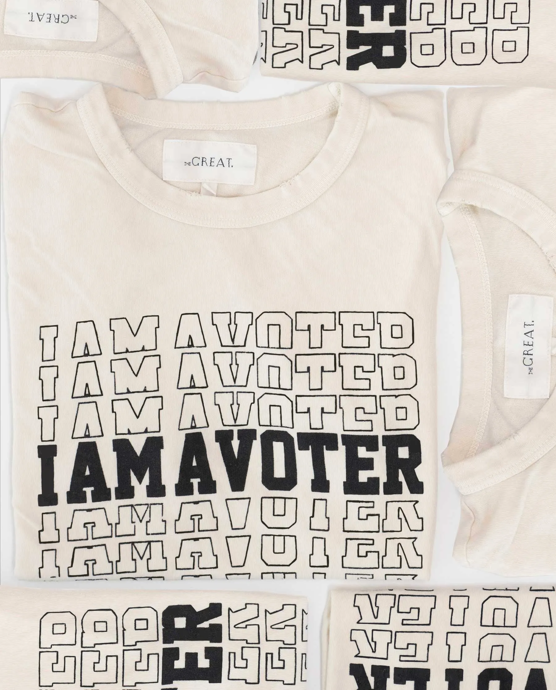 Limited Edition: The I Am A Voter Boxy Crew. -- Washed White