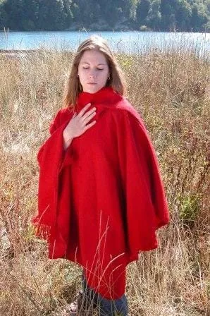 Lined Alpaca Cape with Scarf