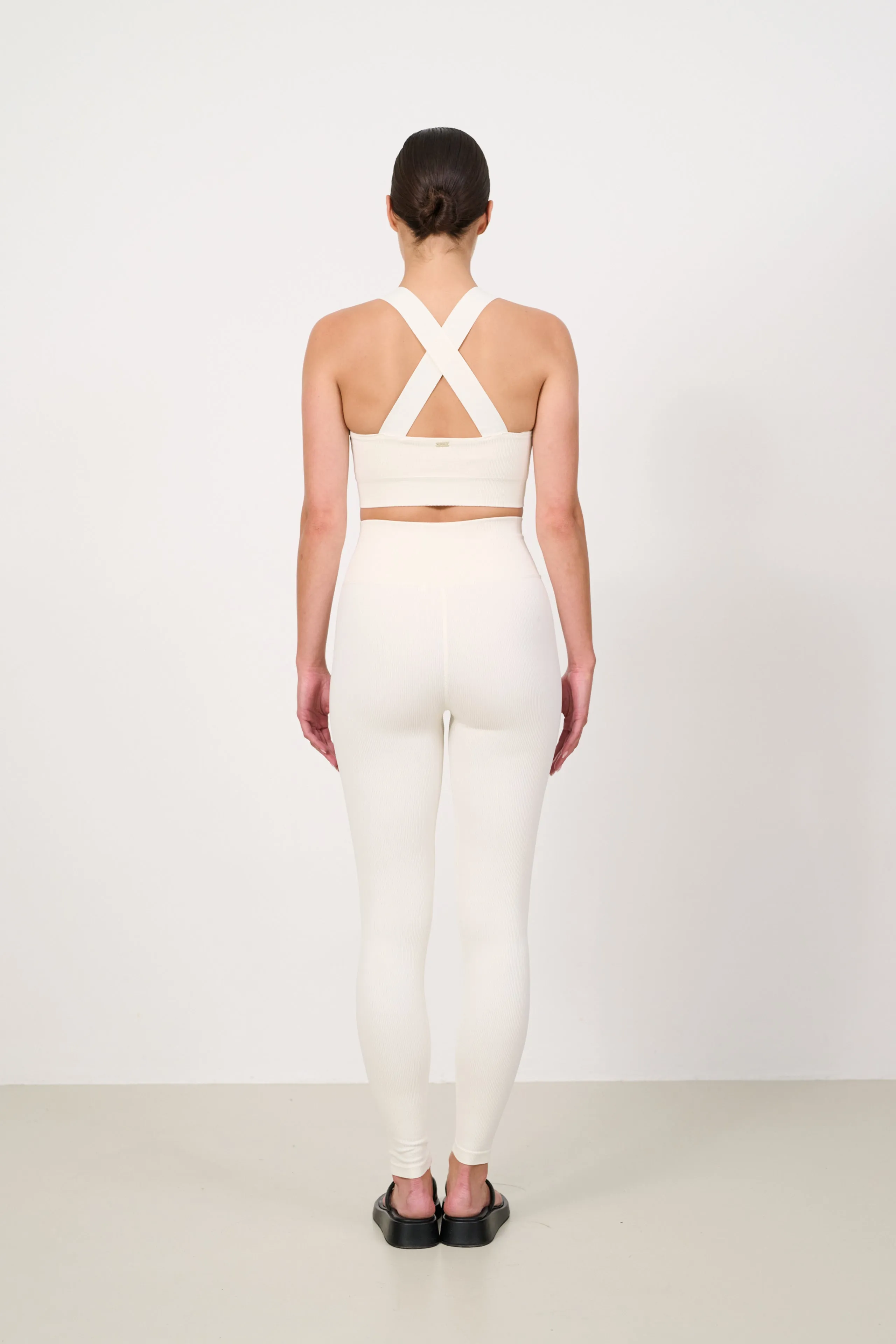 LUNA SCULPT seamless high-waisted rib legging - Marshmellow