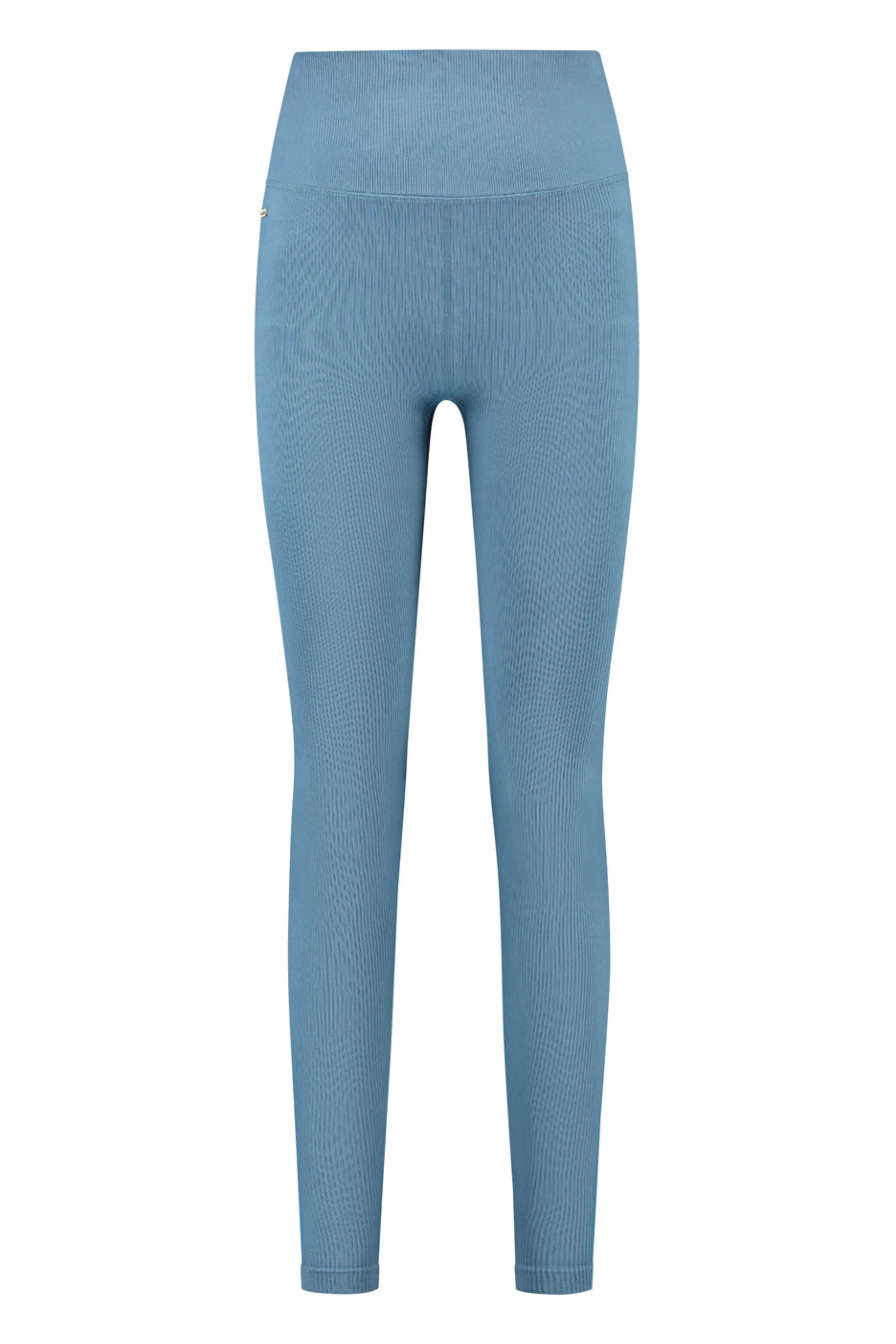 LUNA SCULPT seamless high-waisted rib legging - Spring Lake Blue