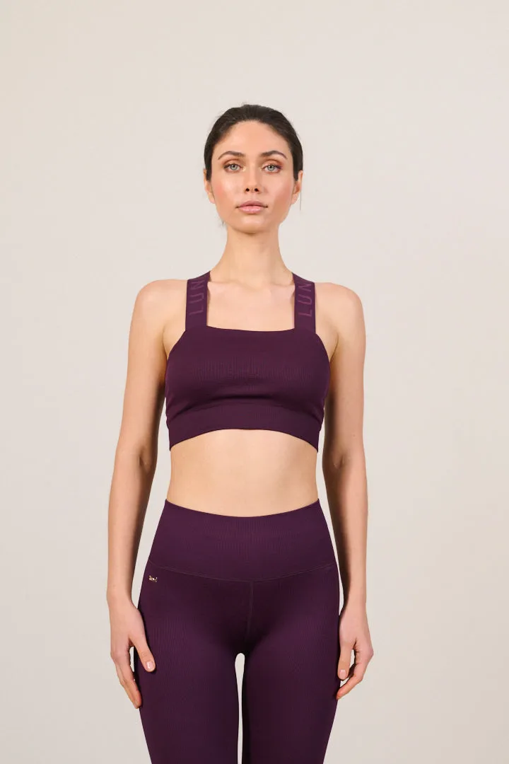 LUNA SCULPT seamless high-waisted rib legging - Winter Bloom