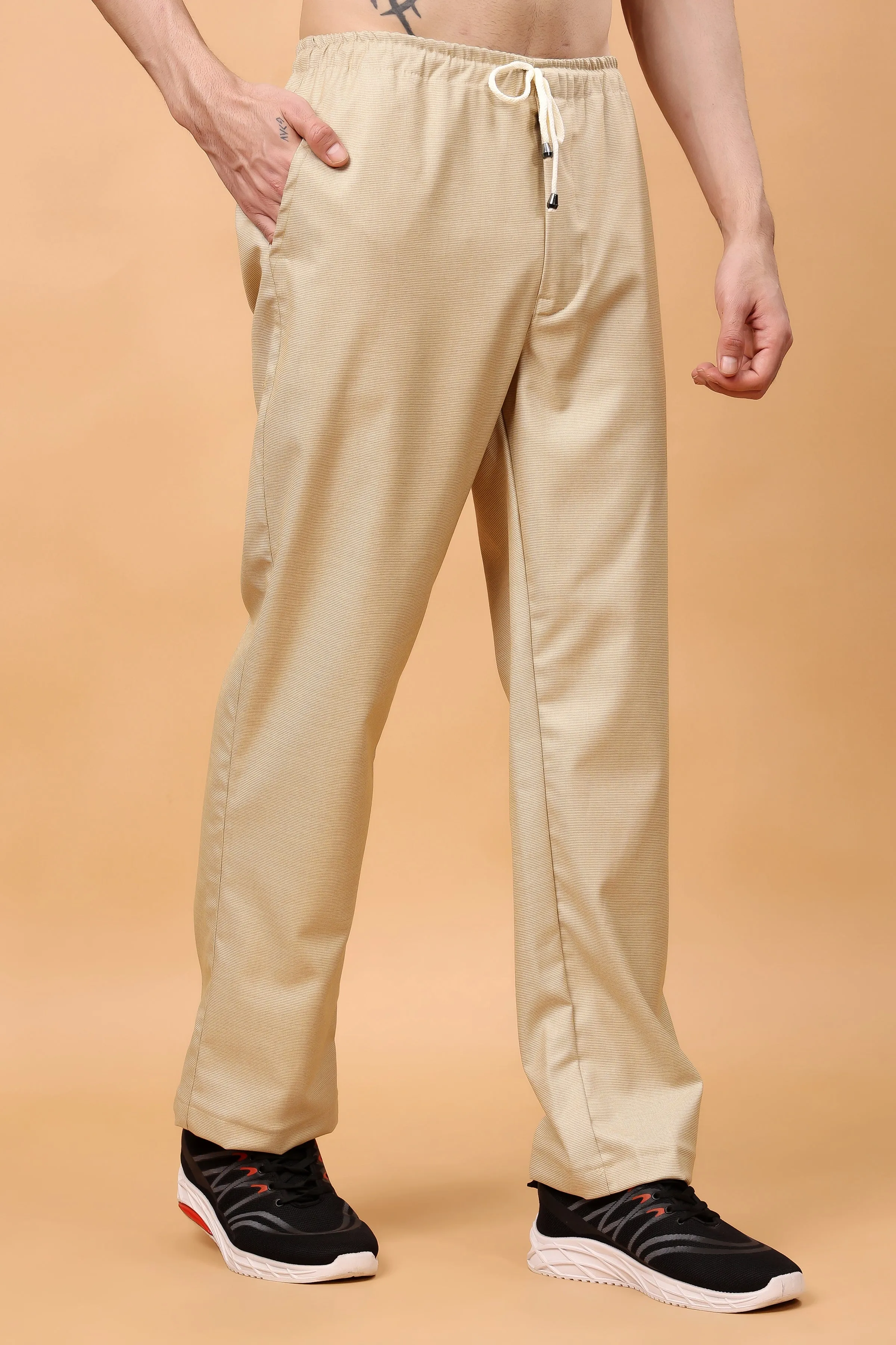 Maple Beige Textured Stretch Cargo