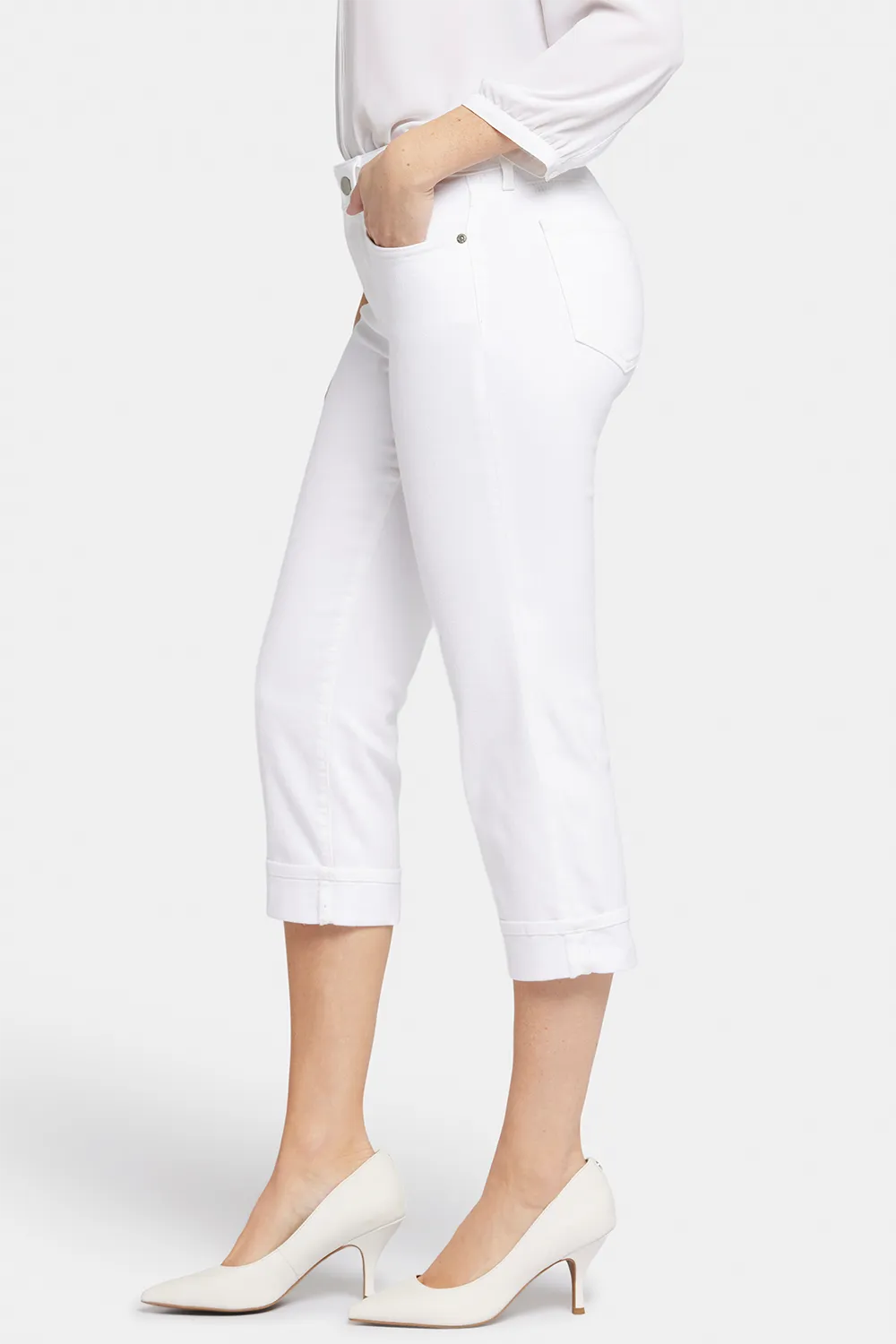 Marilyn Straight Crop Jeans In Petite - Optic White