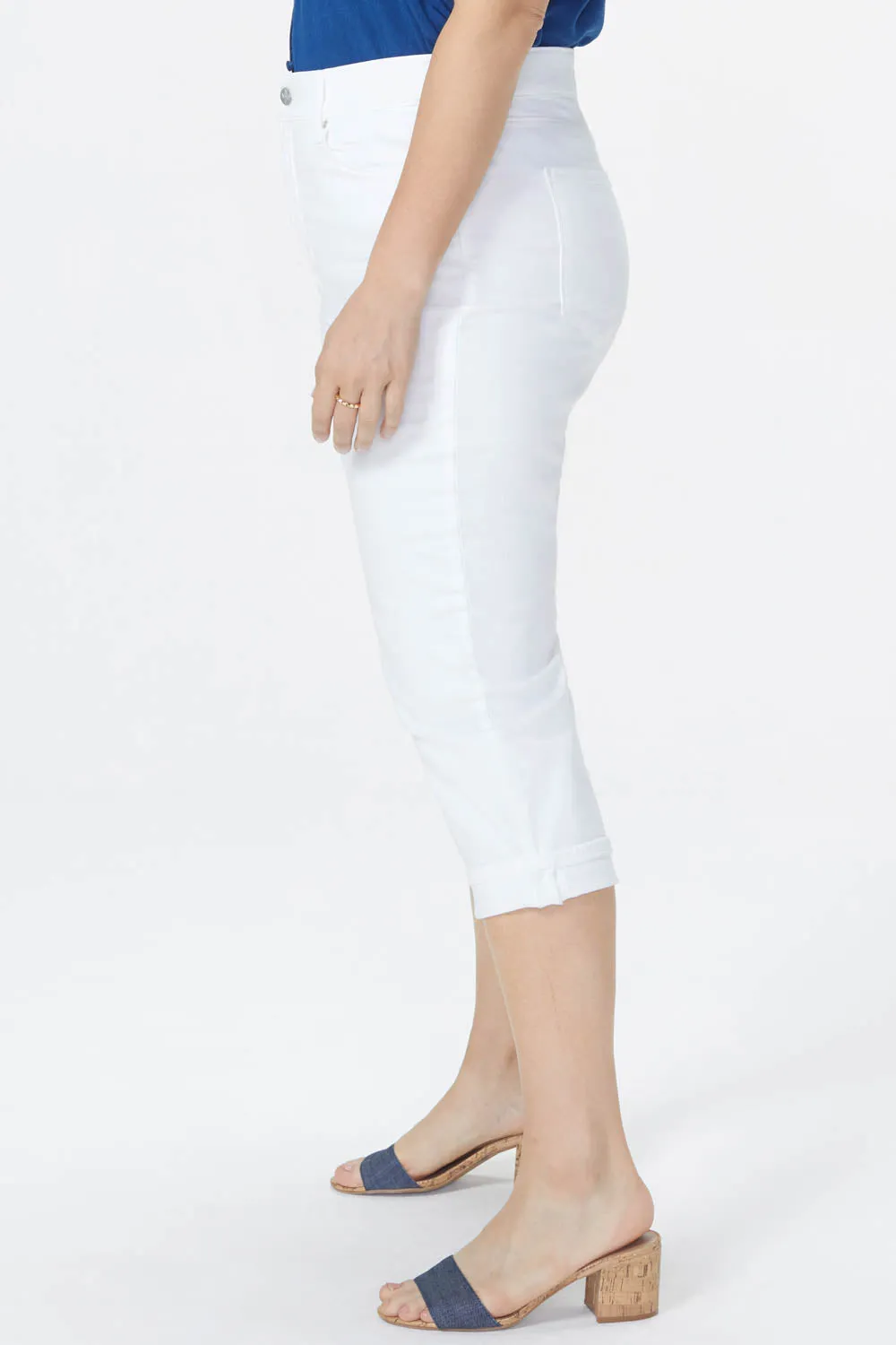 Marilyn Straight Crop Jeans In Plus Size - Optic White