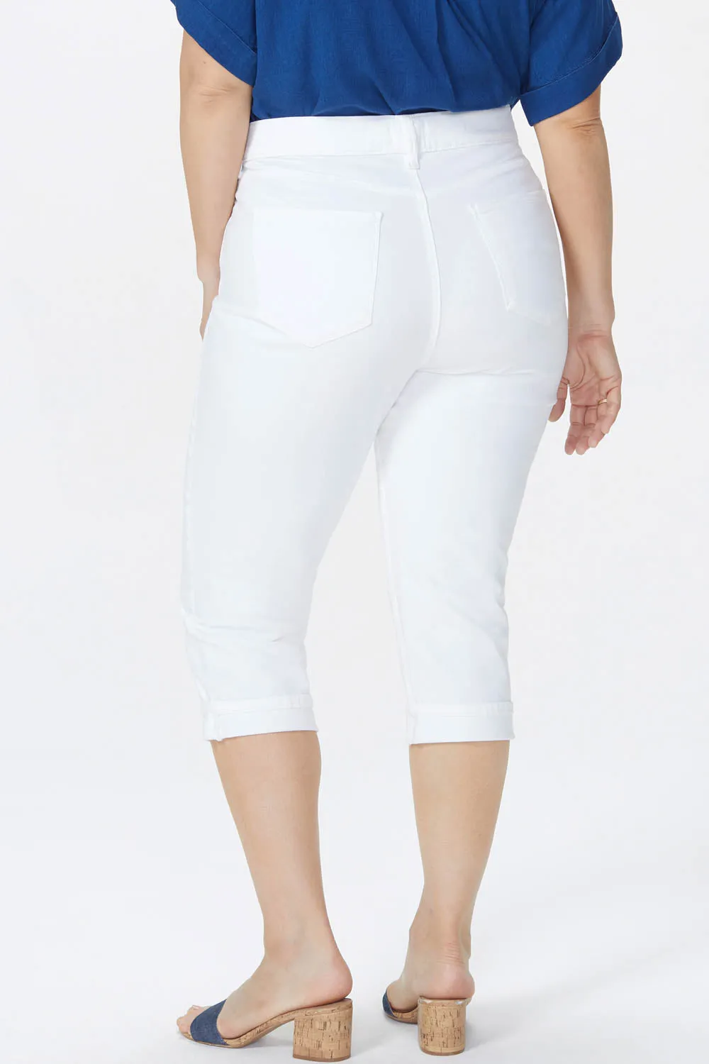 Marilyn Straight Crop Jeans In Plus Size - Optic White