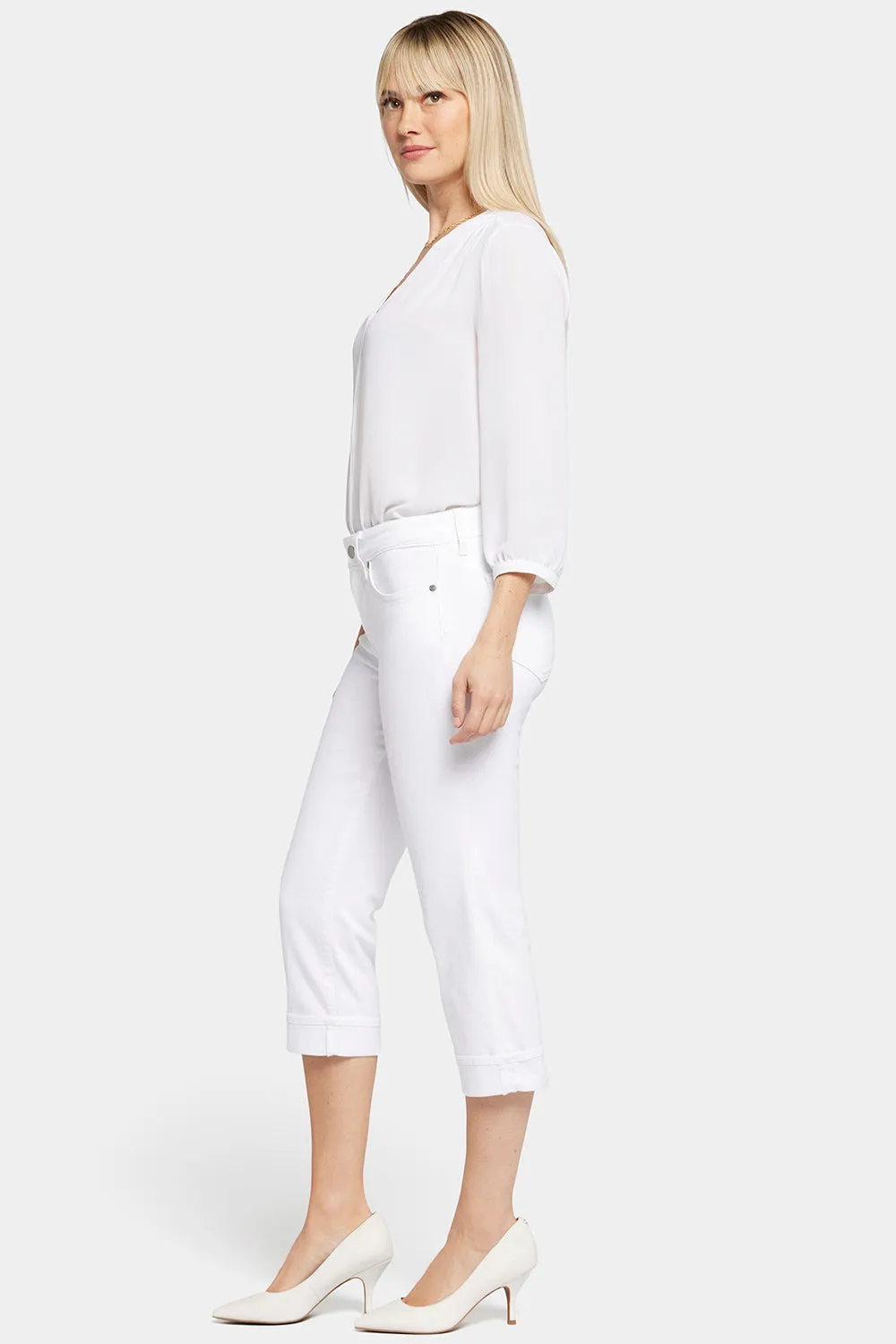 Marilyn Straight Crop Jeans - Optic White