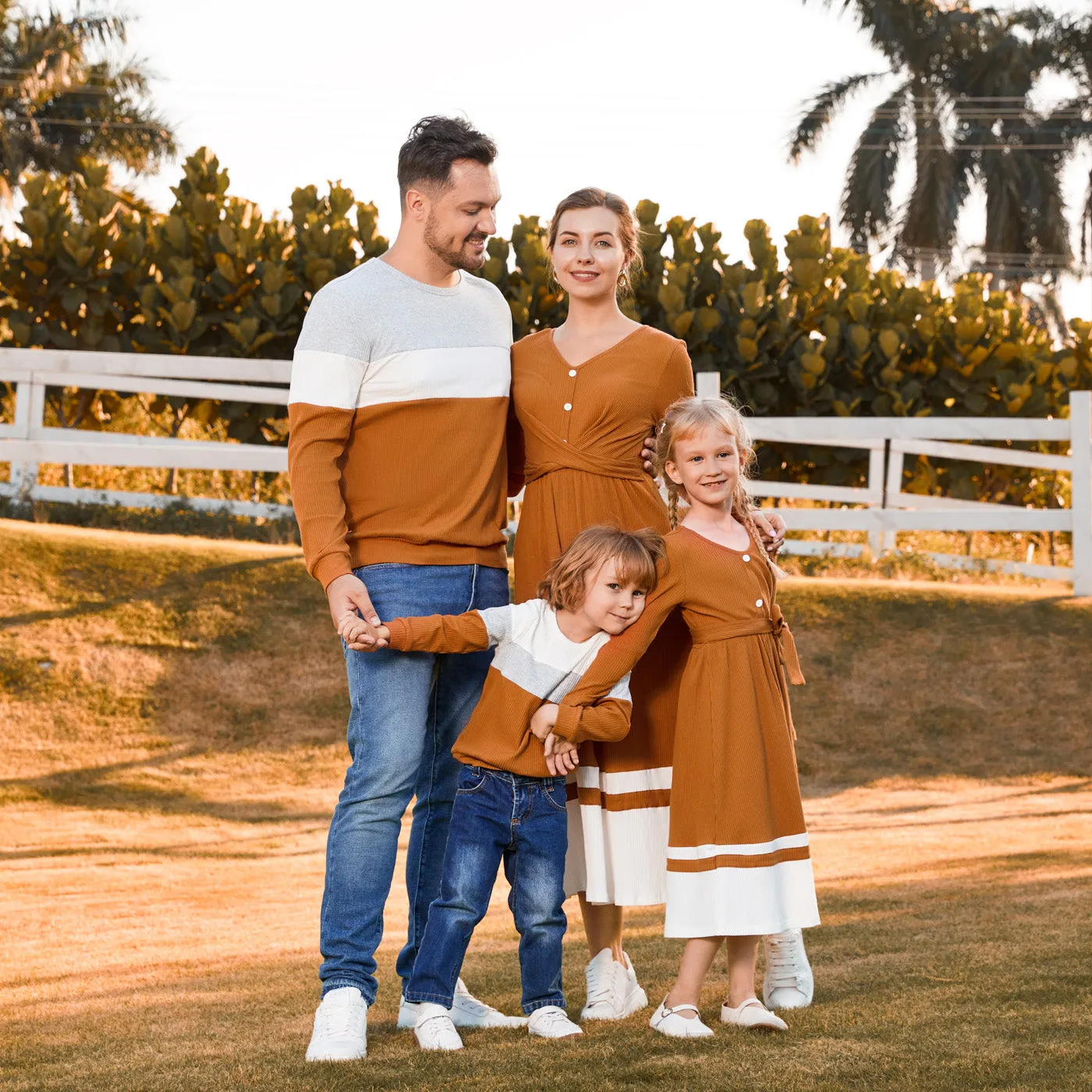 Matching Family Outfits - Dress, Romper & Sweatshirt for Mom, Dad, Baby, Daughter and Son