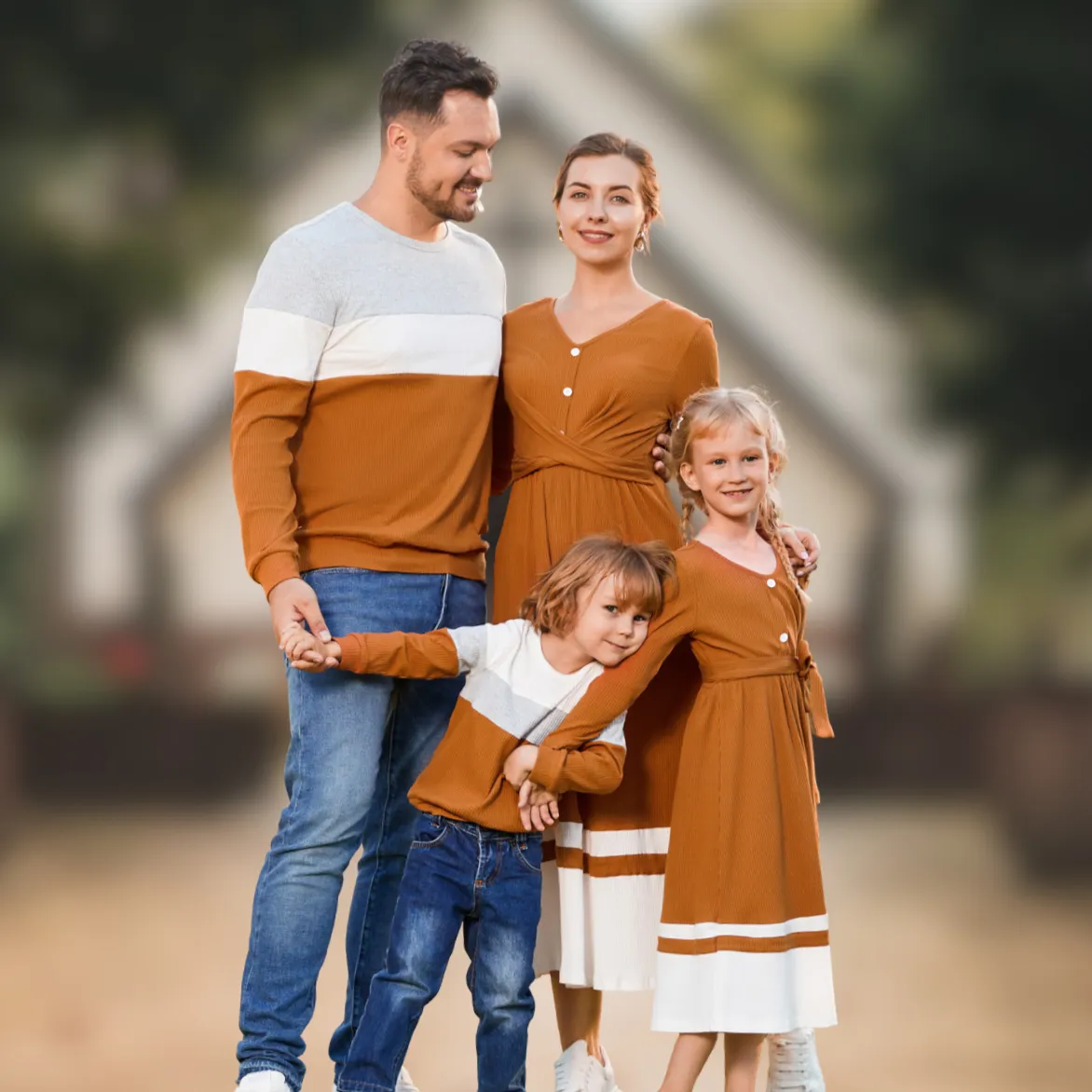 Matching Family Outfits - Dress, Romper & Sweatshirt for Mom, Dad, Baby, Daughter and Son