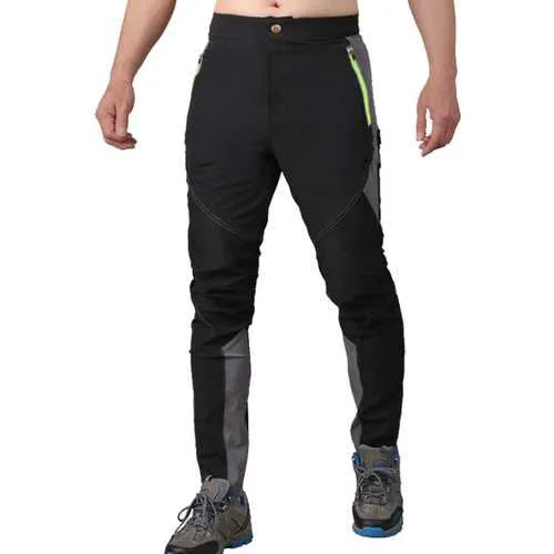 Mens Outdoor Ultra Thin Waterproof High Elastic Sport Pants Quick Dry Breathable Slim Fit Trousers