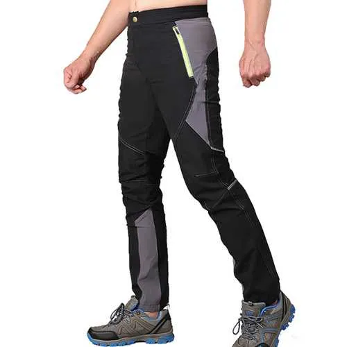 Mens Outdoor Ultra Thin Waterproof High Elastic Sport Pants Quick Dry Breathable Slim Fit Trousers