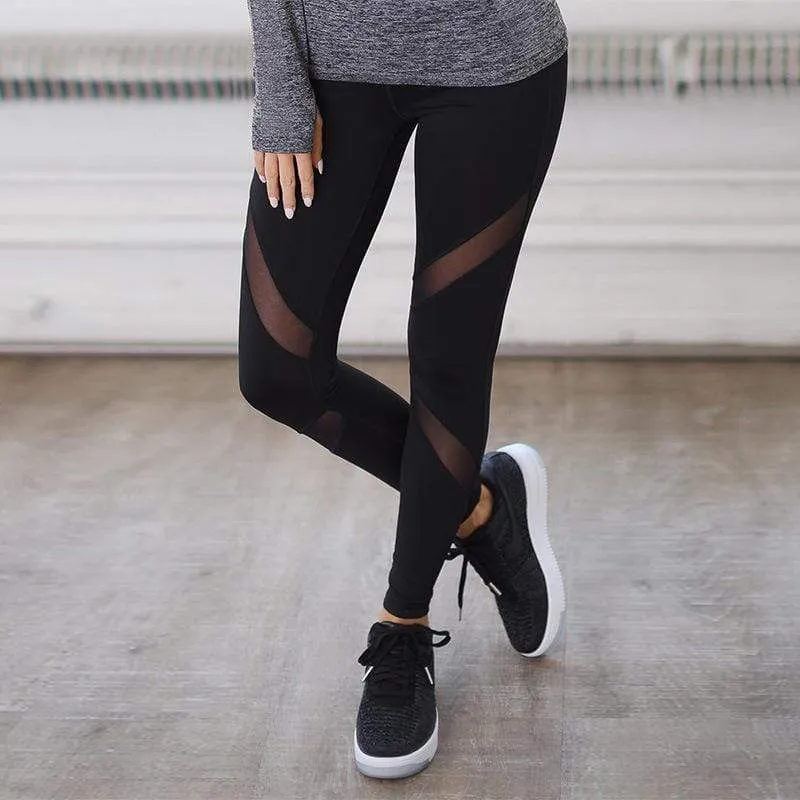 Mesh Design Fitness Leggings