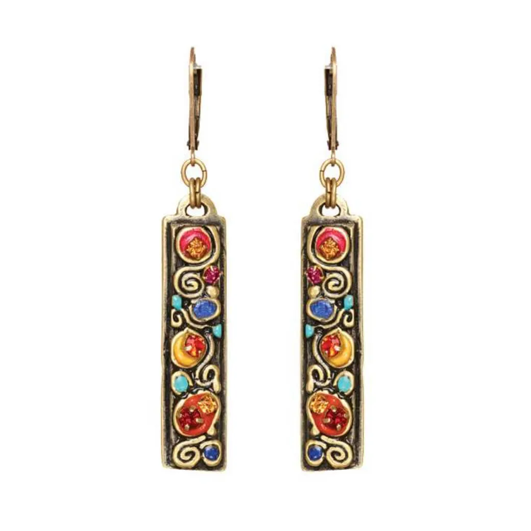 Michal Golan Colorful Bar Spiral Earrings