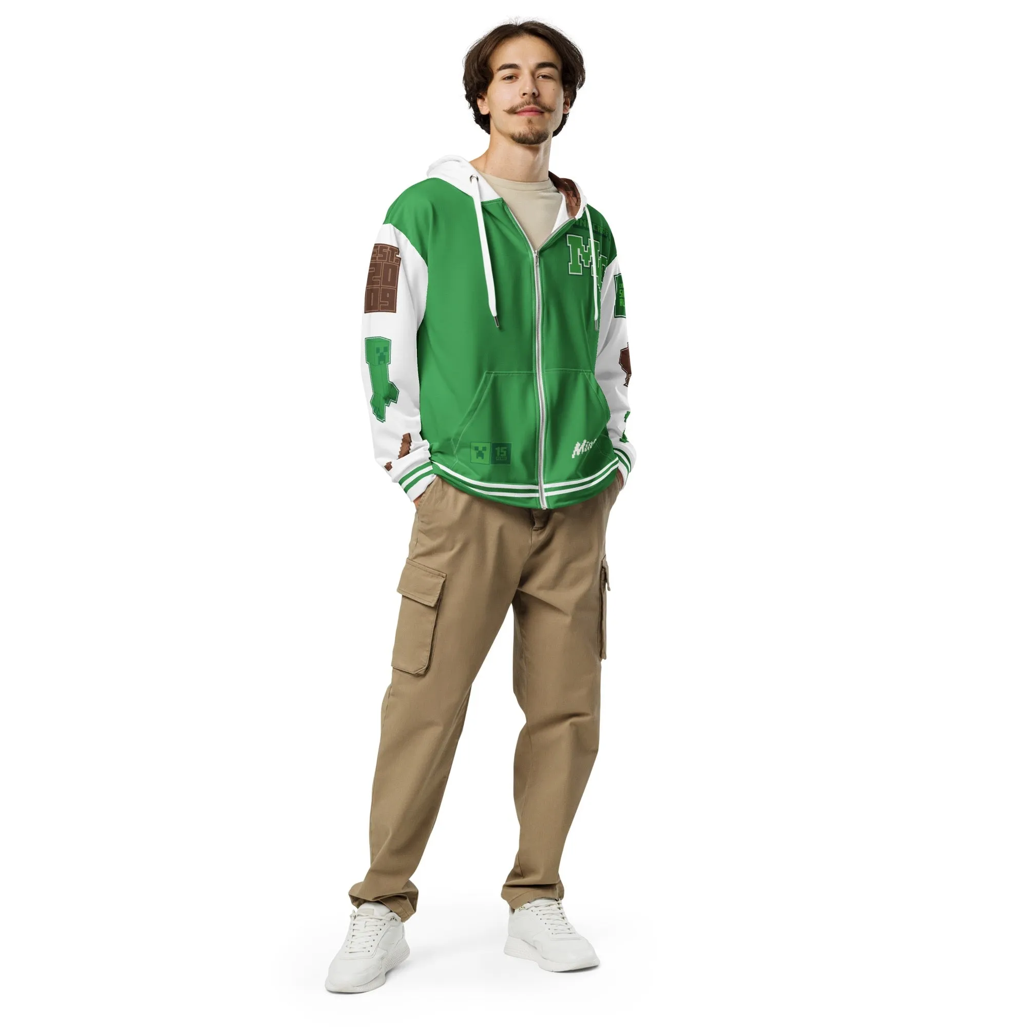 Minecraft 15th Anniversary Varsity Adult Zip-Up