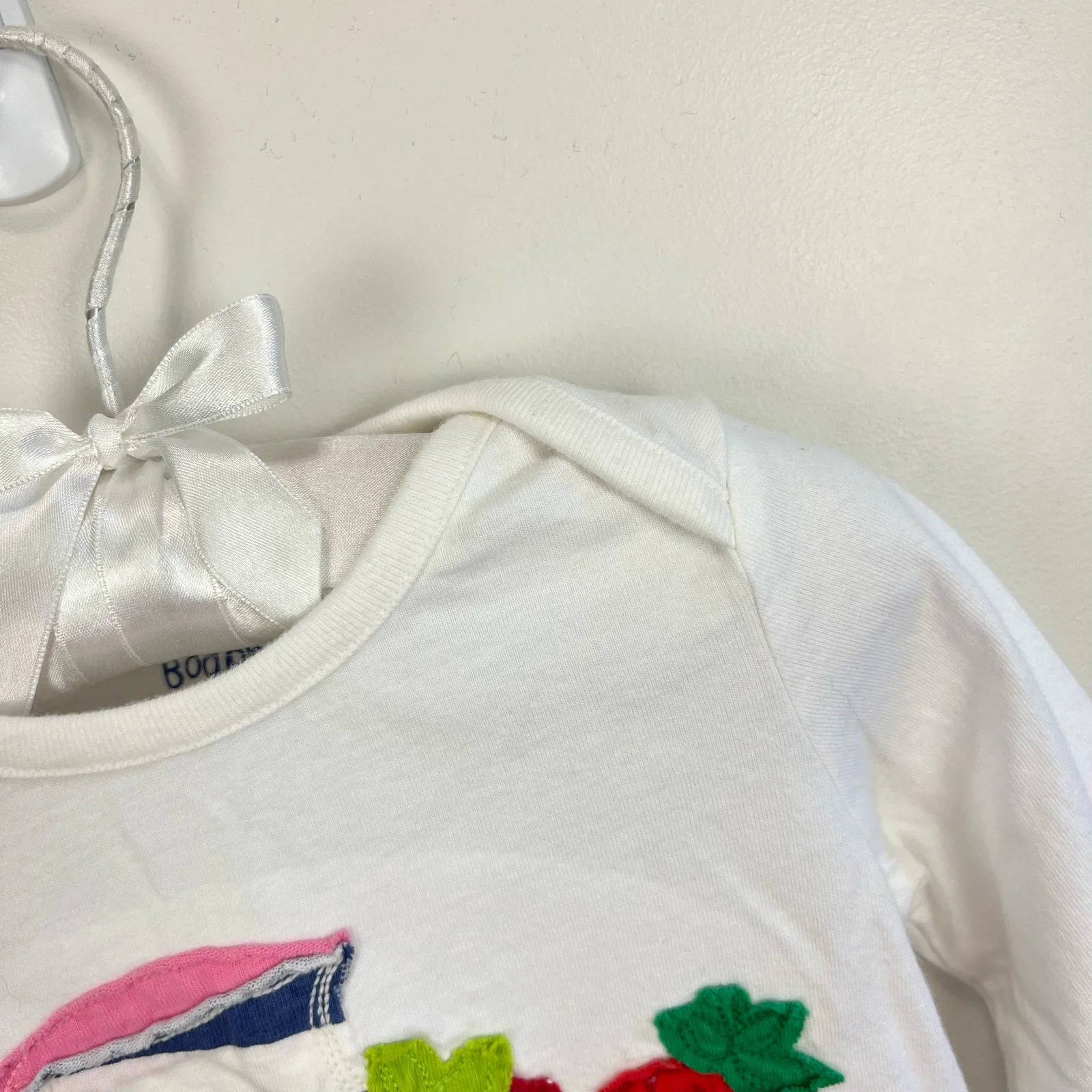 Mini Boden Fruit Bowl Applique Shirt 6-12 Months