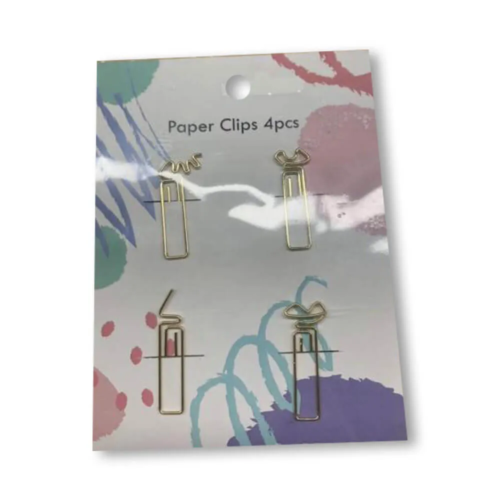 MINISO Glacier Series - Creative Gold Paper Clips Set of 4