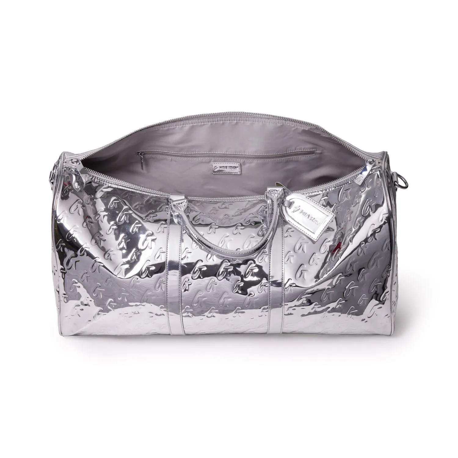 MONOGRAM DUFFLE BAG METALLIC SILVER