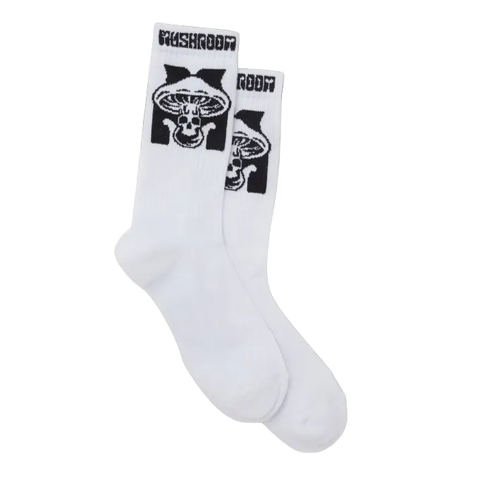 Mushroom Logo sock 43011-05 white one size