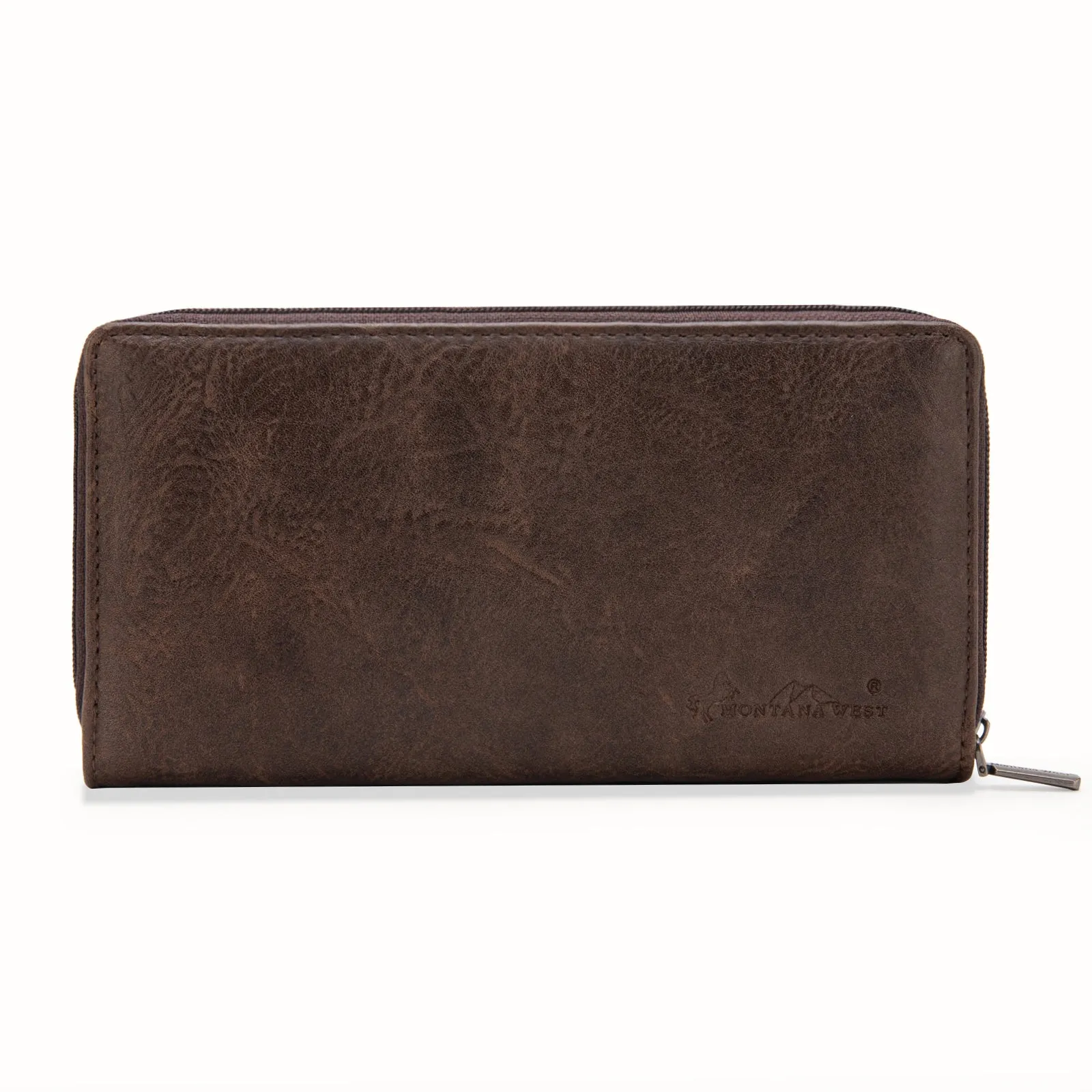 MW1281-W010 Montana West Embroidered Wallet -Coffee