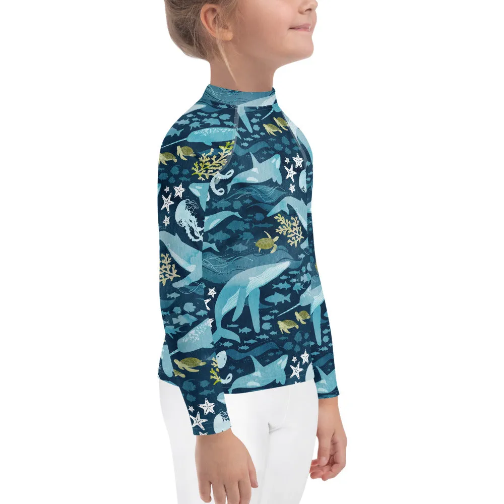 Ocean Life Kids Rash Guard (POD)