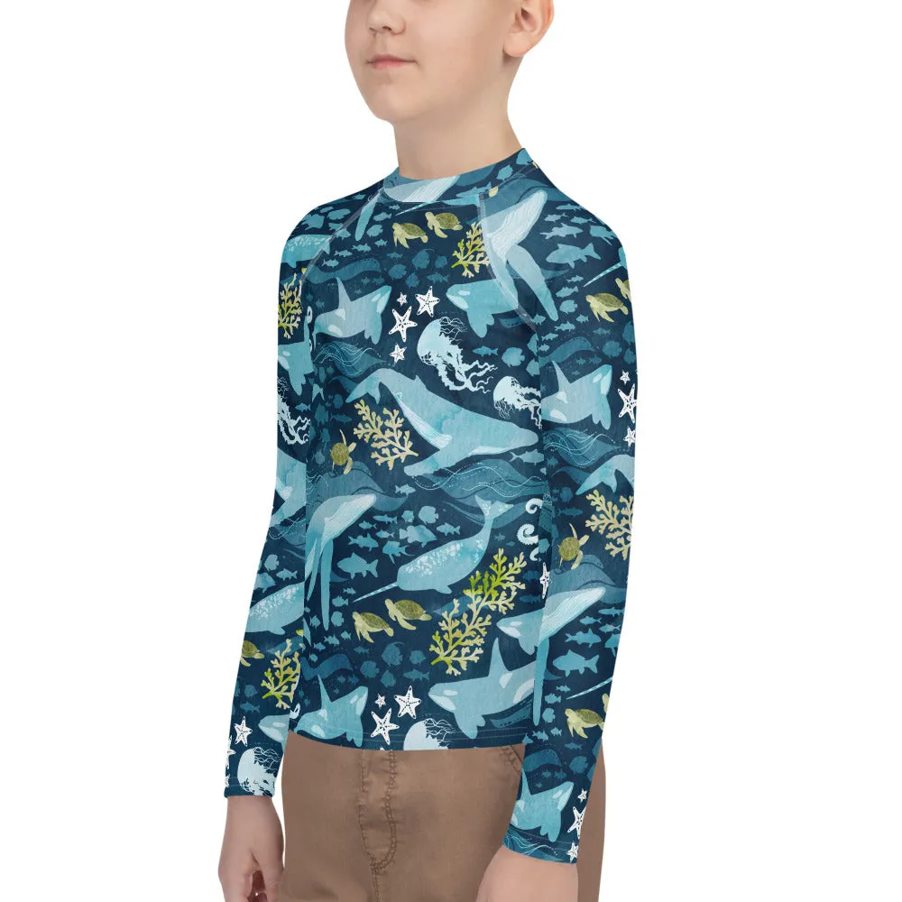 Ocean Life Youth Rash Guard (POD)